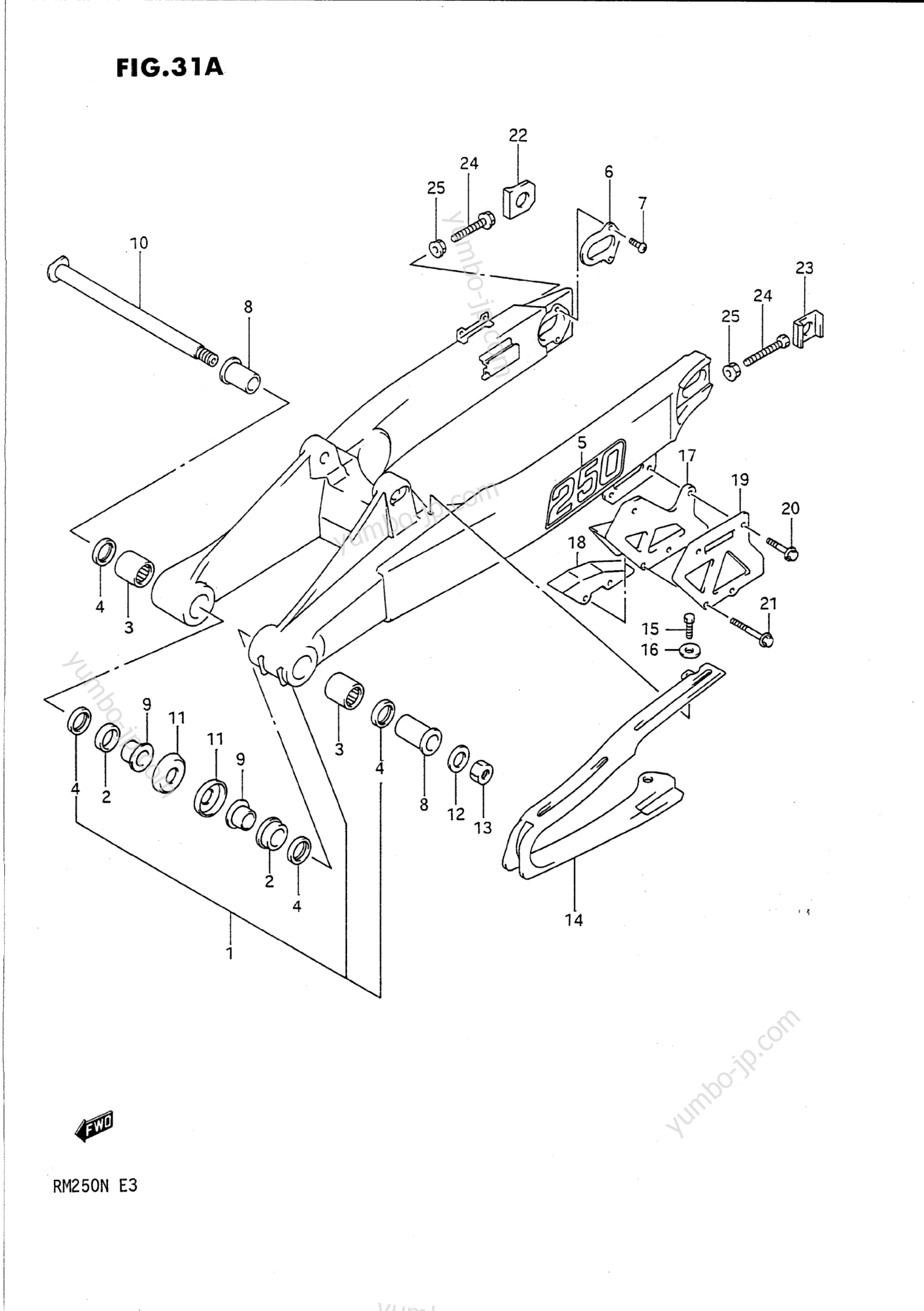 REAR SWINGING ARM (MODEL M) for motorcycles SUZUKI RM250 1992 year