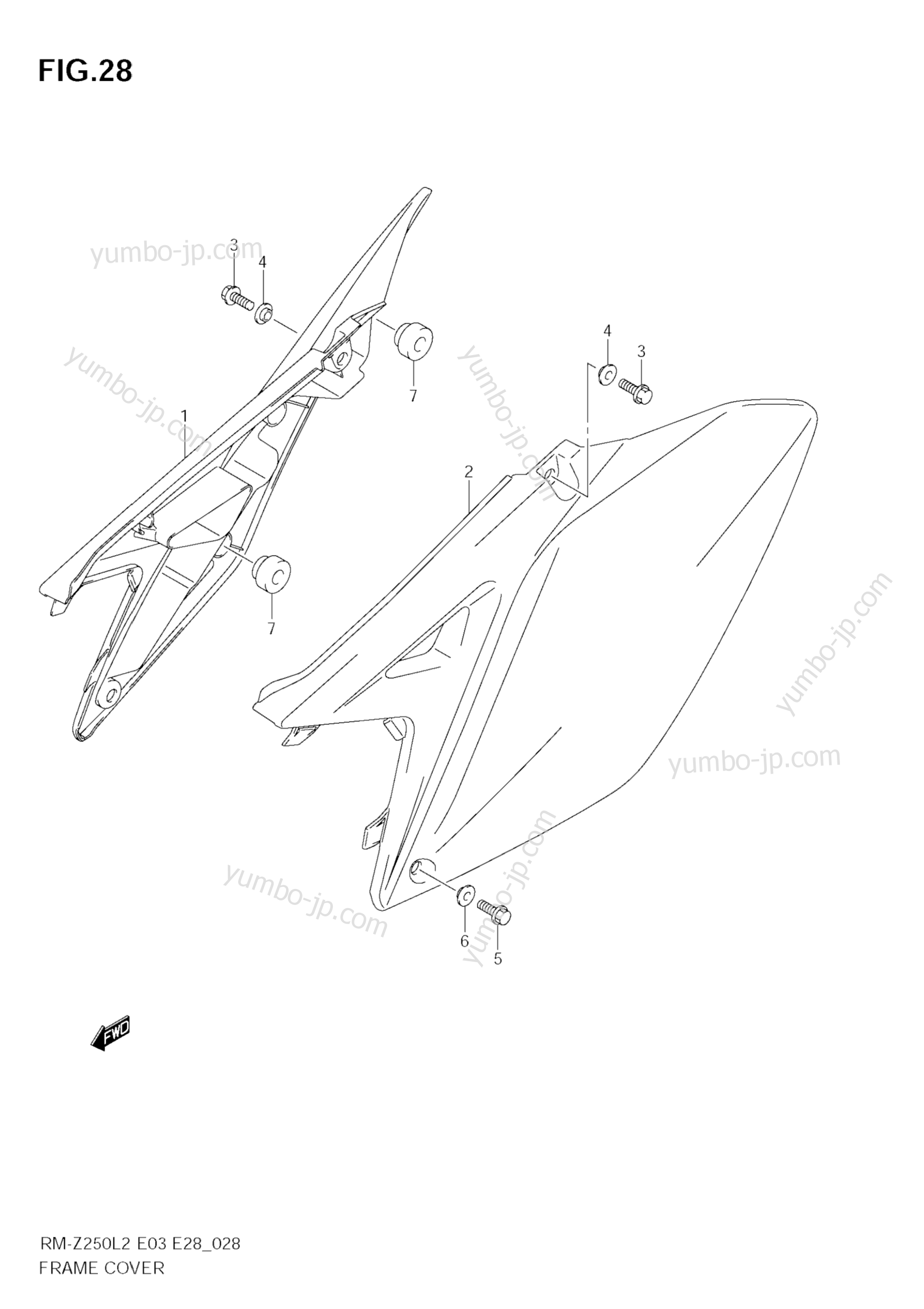 FRAME COVER для мотоциклов SUZUKI RM-Z250 2012 г.