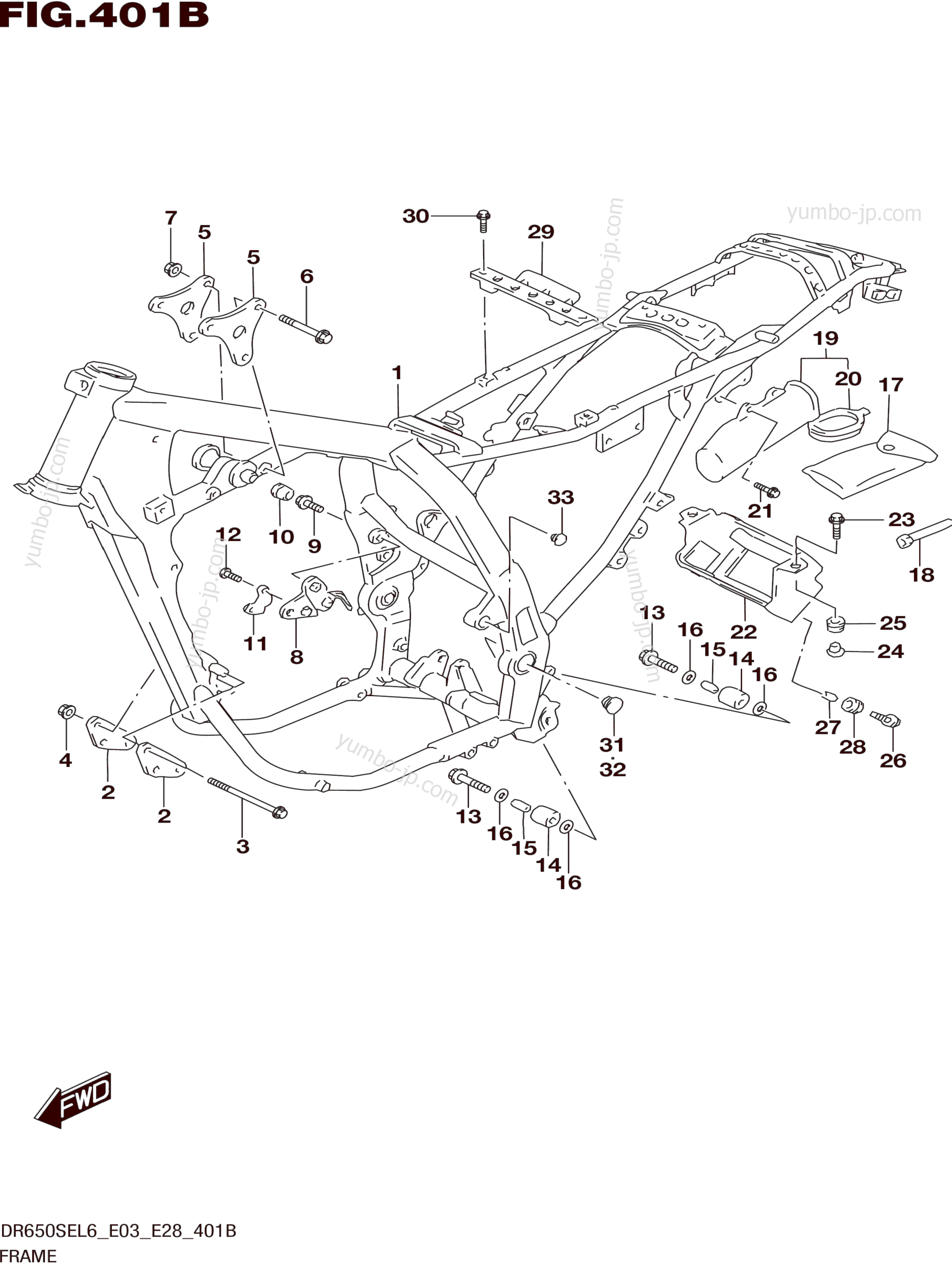 FRAME (DR650SEL6 E28) for motorcycles SUZUKI DR650SE 2016 year