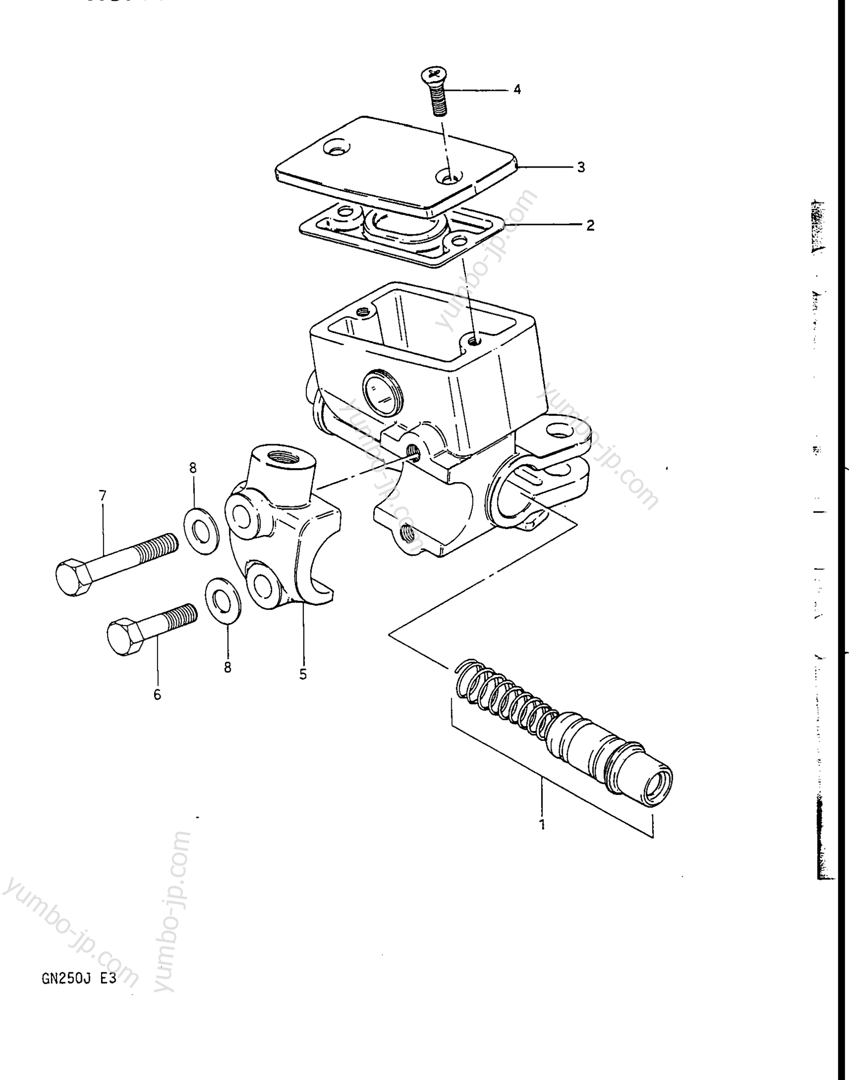 MASTER CYLINDER (MODEL J) для мотоциклов SUZUKI 1985, (GN250) 1988 г.