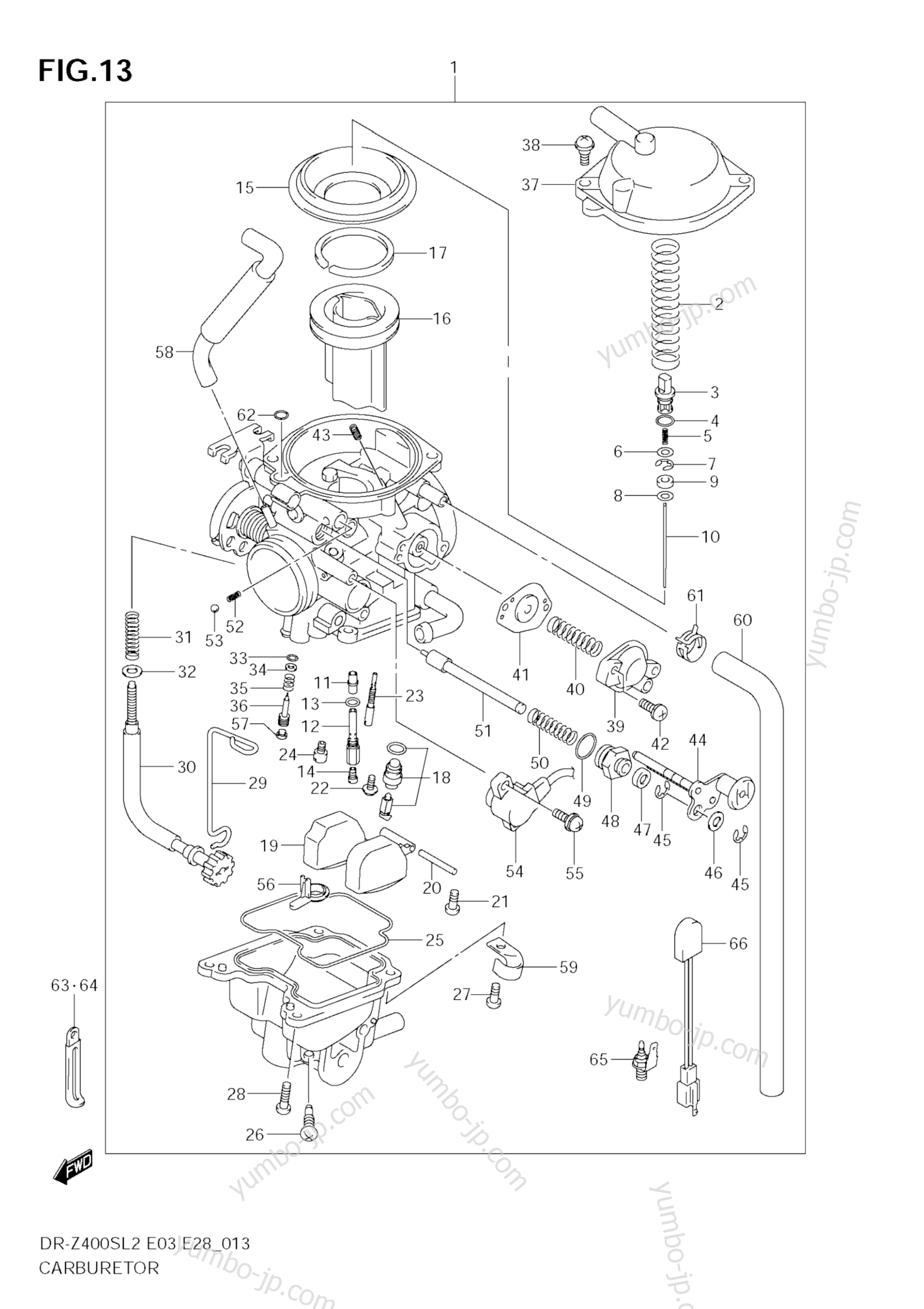 CARBURETOR (E28) for motorcycles SUZUKI DR-Z400S 2012 year