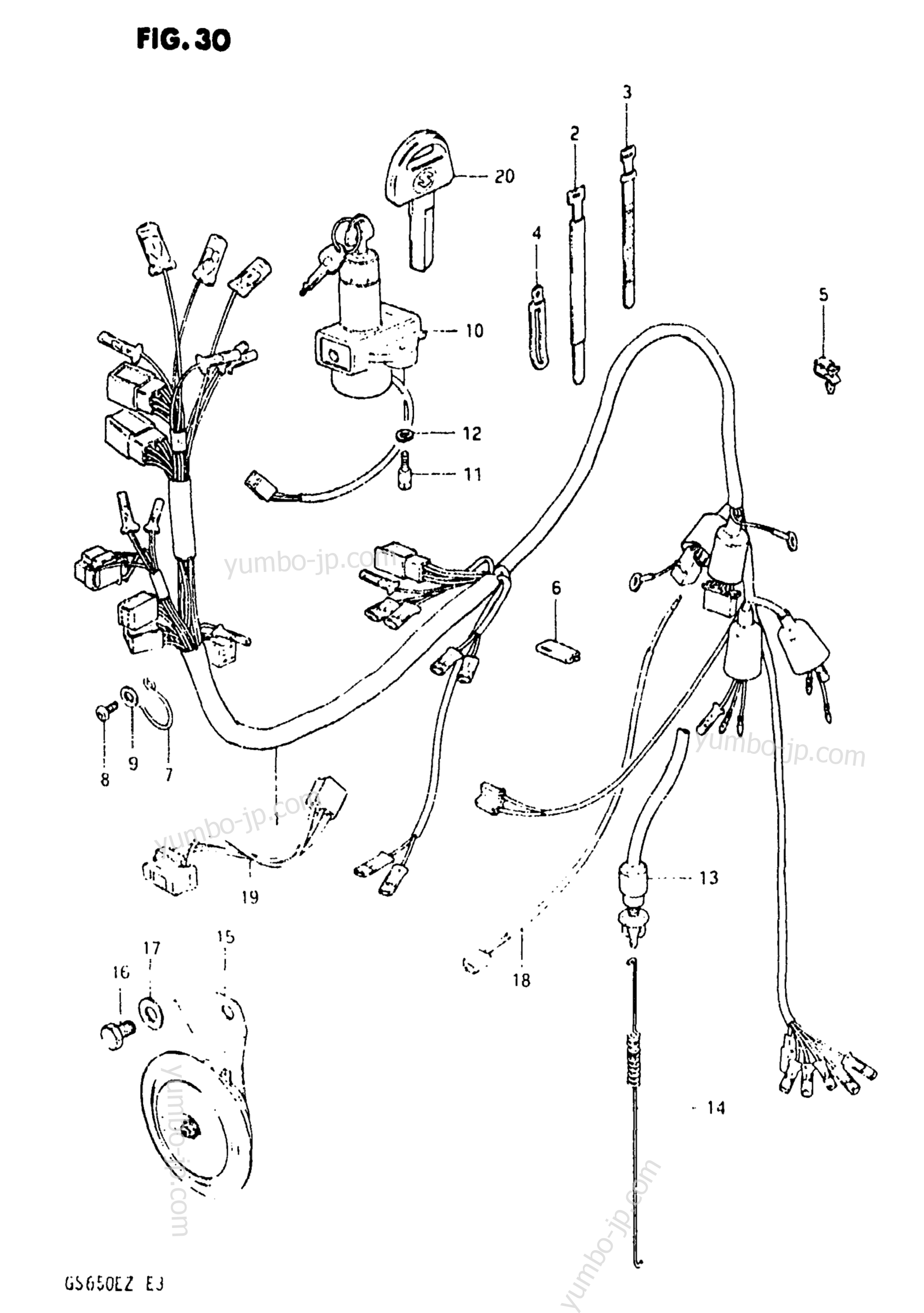 WIRING HARNESS for motorcycles SUZUKI GS650E 1982 year