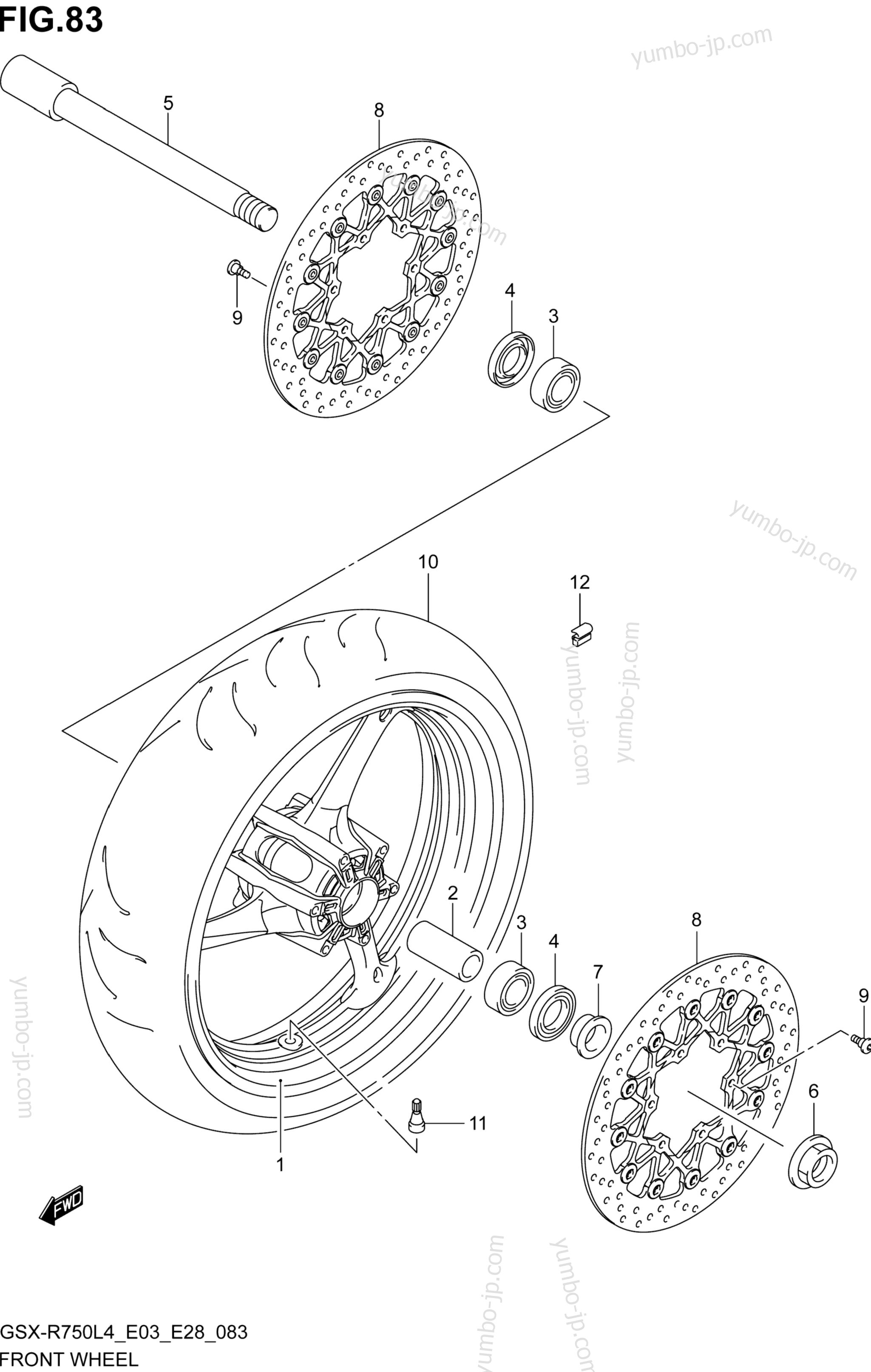 FRONT WHEEL для мотоциклов SUZUKI GSX-R750 2014 г.