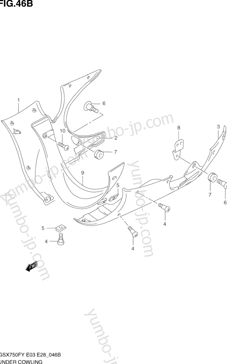 UNDER COWLING (MODEL K2/K3) for motorcycles SUZUKI Katana (GSX750F) 1999 year