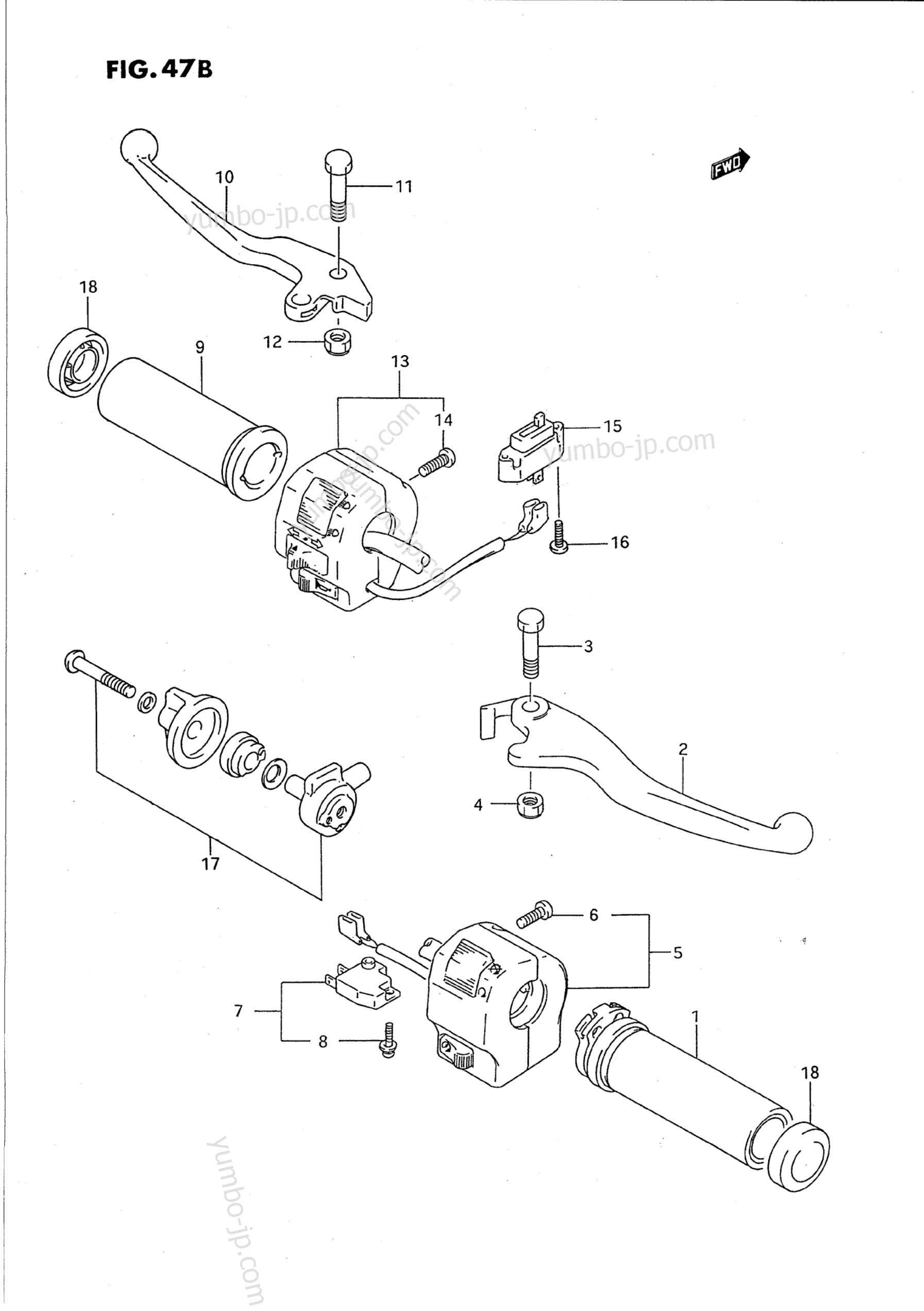 HANDLE SWITCH (MODEL S) для мотоциклов SUZUKI Intruder (VS1400GLP) 1992 г.