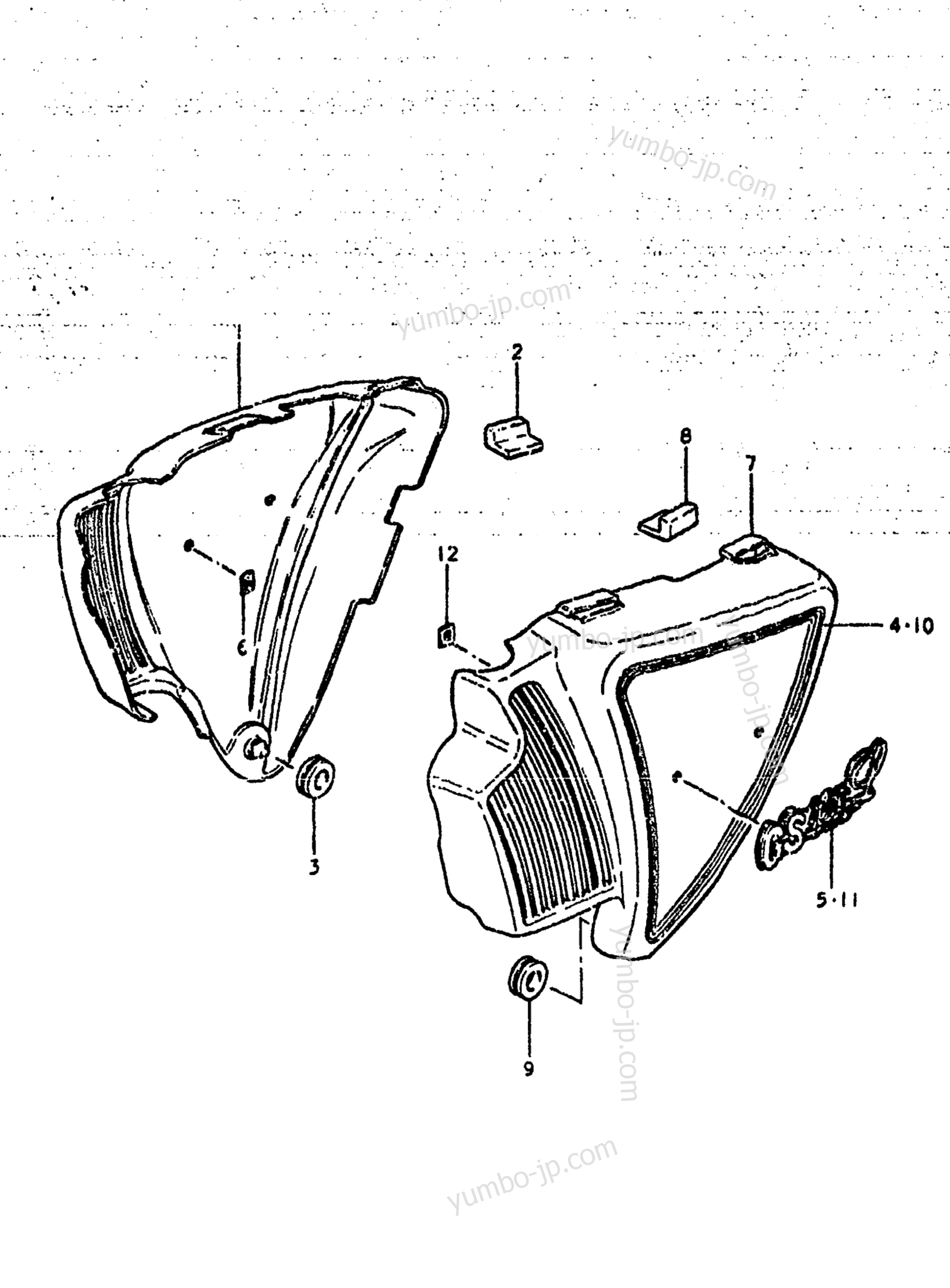 FRAME COVER для мотоциклов SUZUKI GS425L 1979 г.