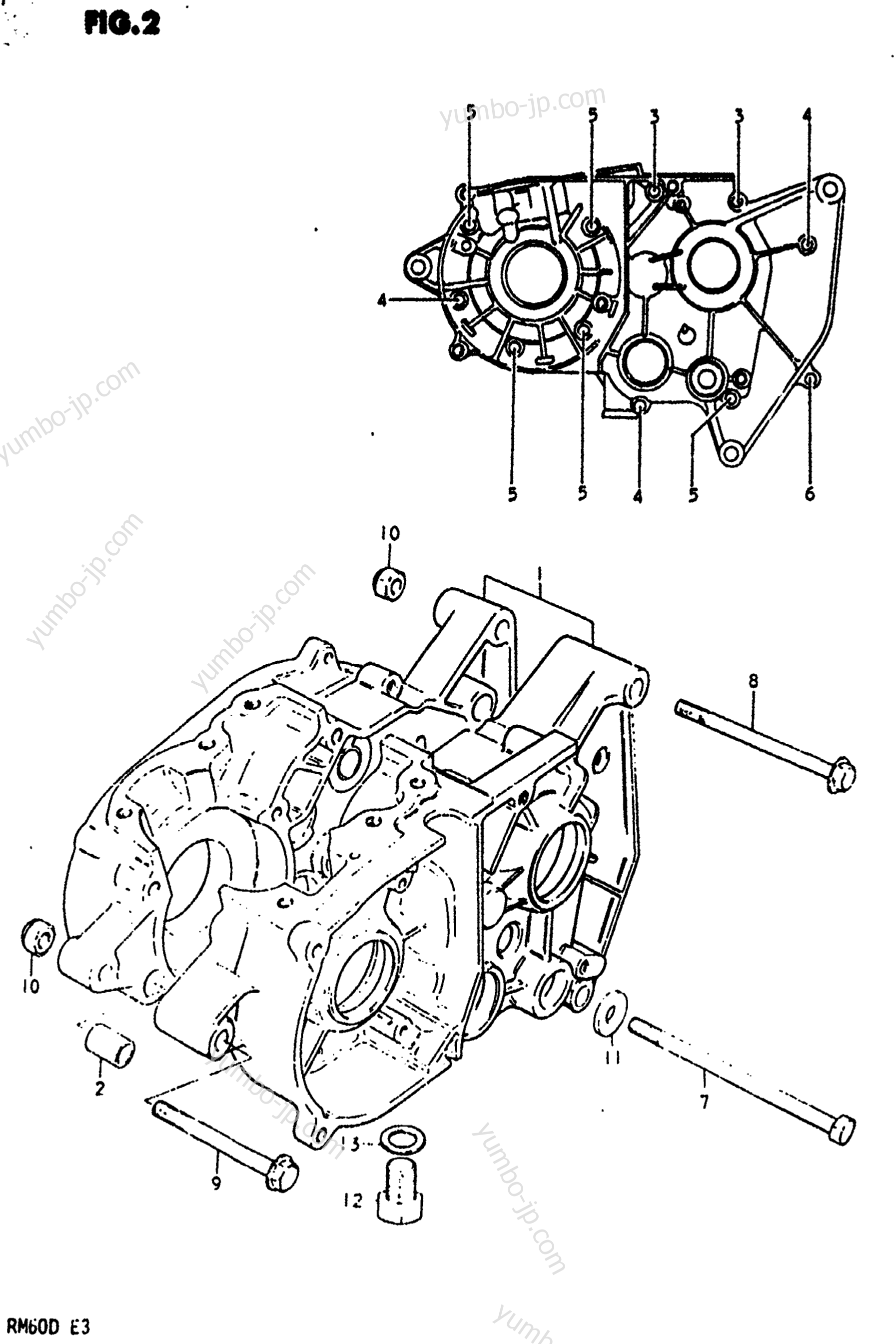 Крышка картера для мотоциклов SUZUKI RM60 1982 г.