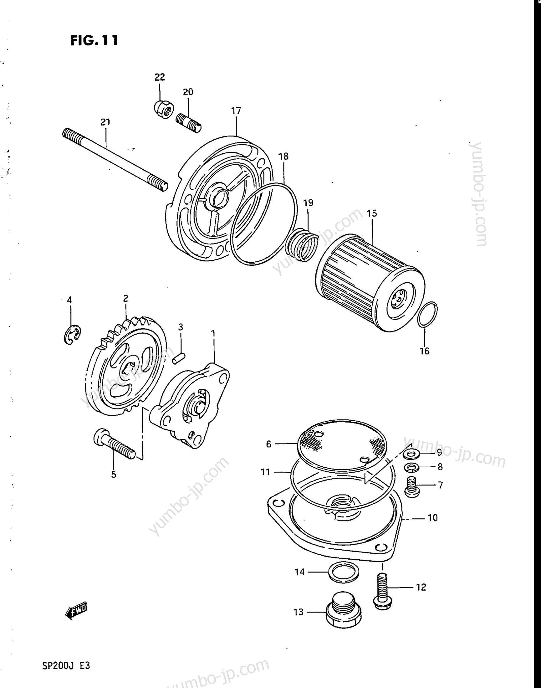 OIL PUMP for motorcycles SUZUKI SP200 1987 year