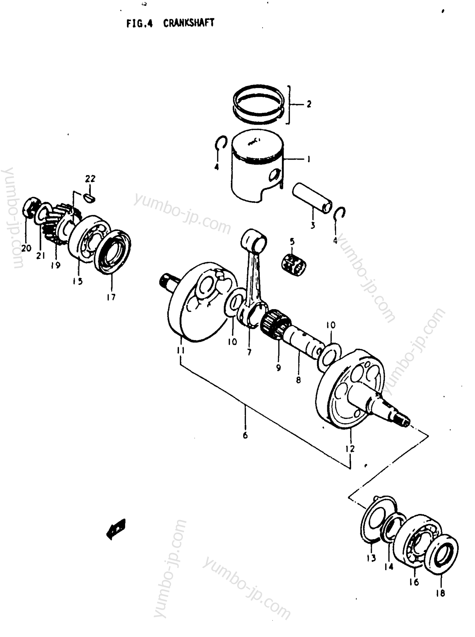 CRANKSHAFT for motorcycles SUZUKI TS250 1978 year