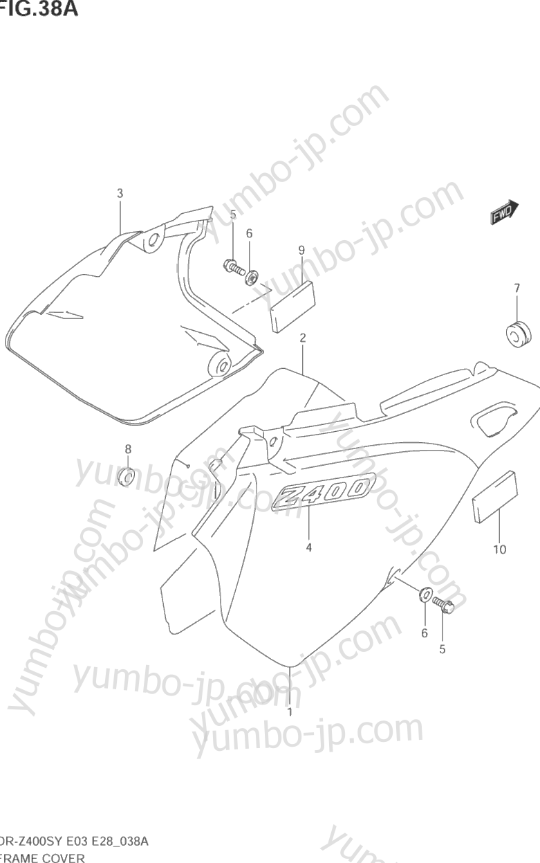 FRAME COVER (MODEL K1) for motorcycles SUZUKI DR-Z400S 2002 year