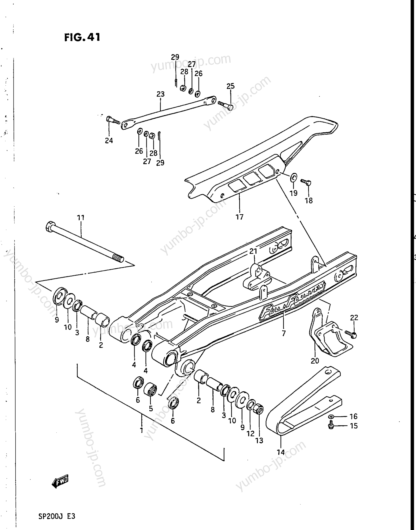 REAR SWINGING ARM for motorcycles SUZUKI SP200 1987 year