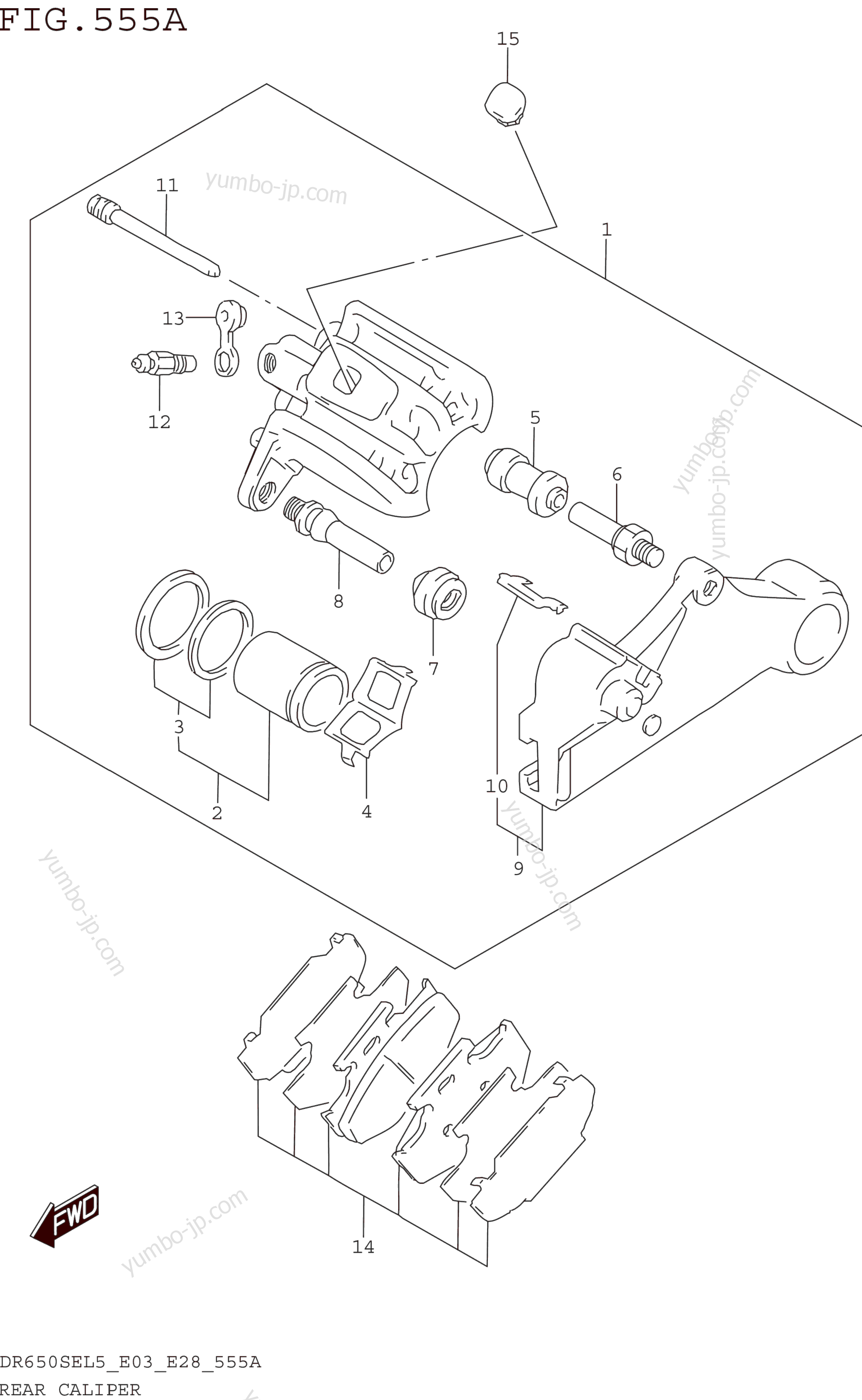 REAR CALIPER for motorcycles SUZUKI DR650SE 2015 year