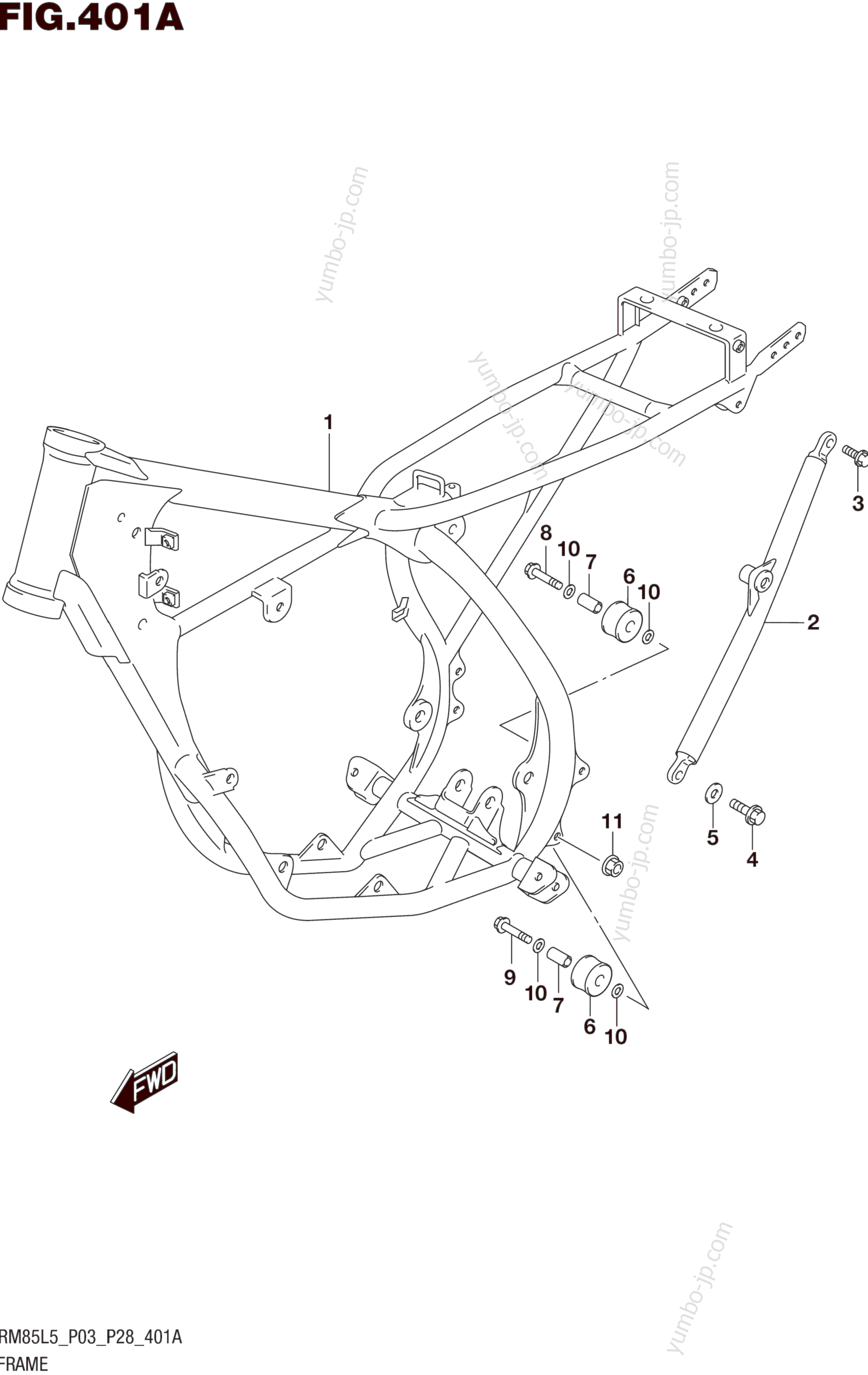 FRAME for motorcycles SUZUKI RM85L 2015 year