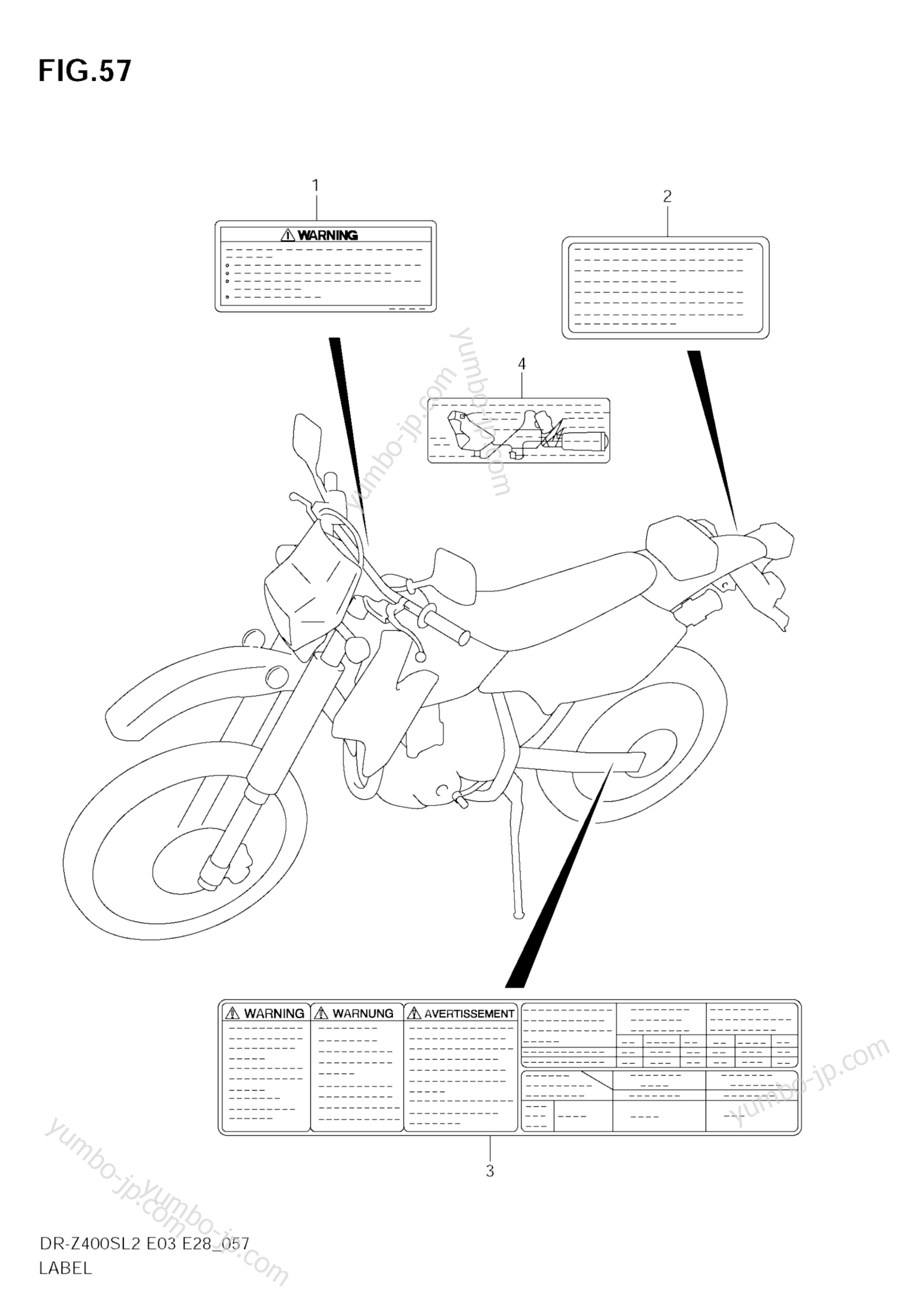 LABEL (E33) for motorcycles SUZUKI DR-Z400S 2012 year