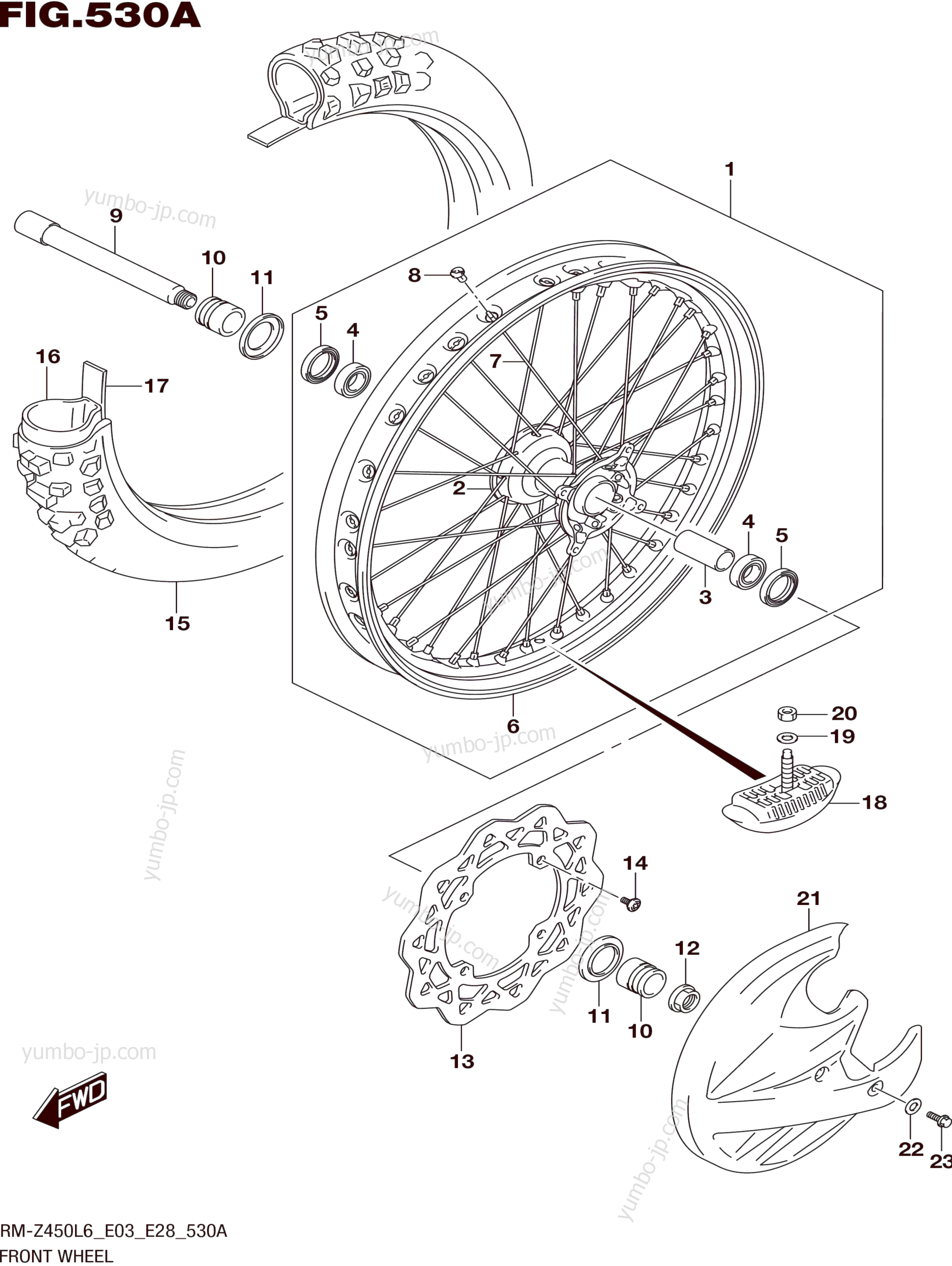 FRONT WHEEL for motorcycles SUZUKI RM-Z450 2016 year