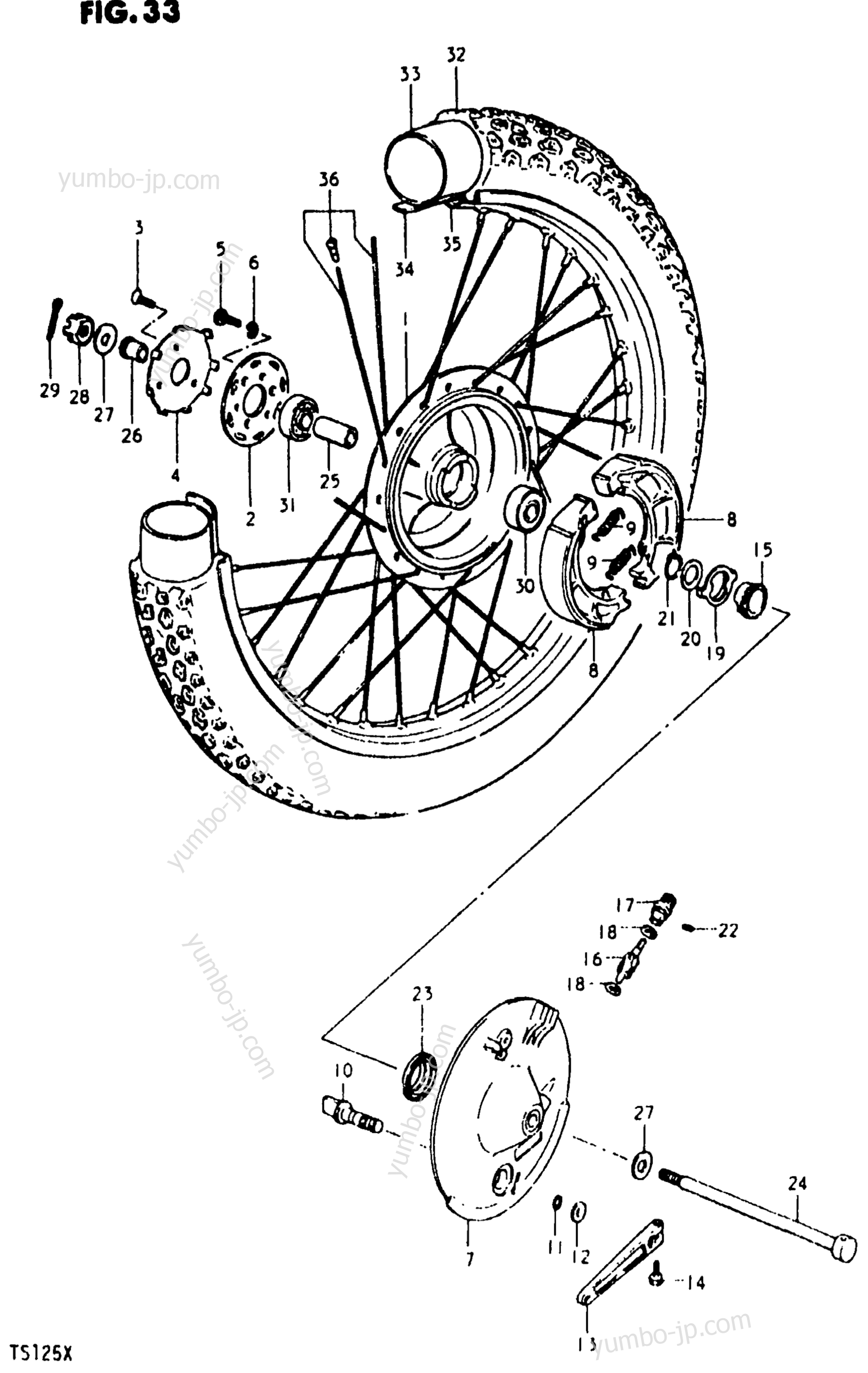 FRONT WHEEL для мотоциклов SUZUKI TS125 1980 г.