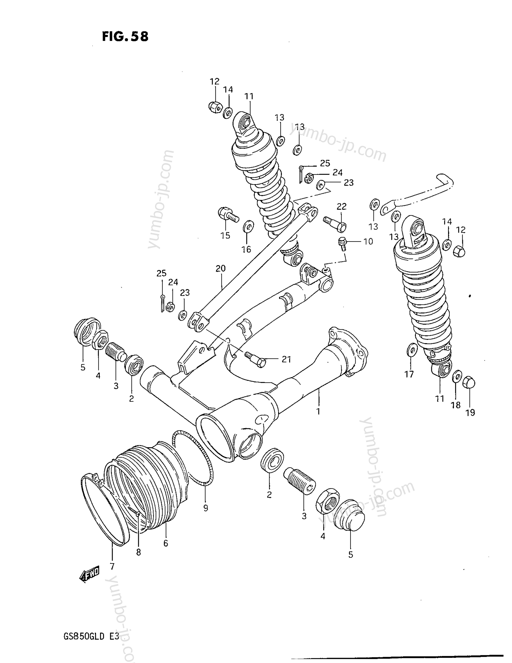 REAR SWINGING ARM (MODEL D) для мотоциклов SUZUKI GS850GL 1983 г.
