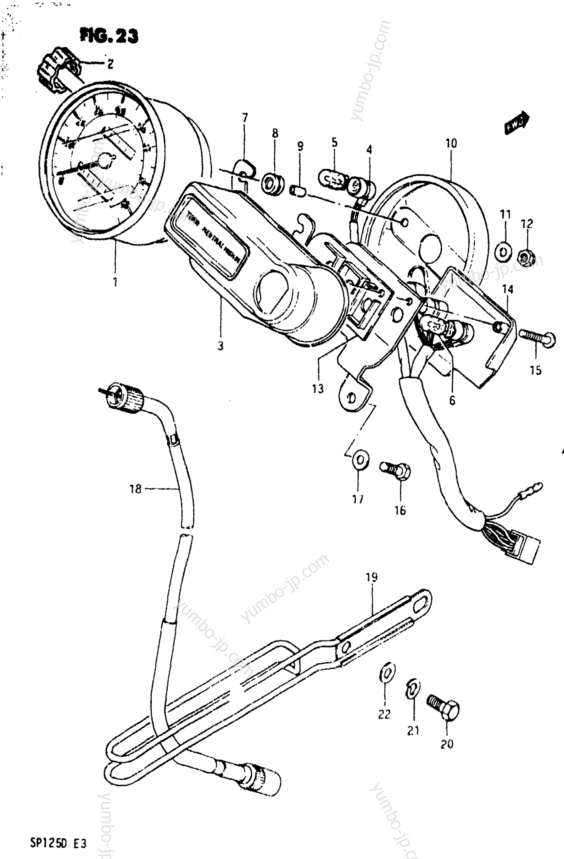 SPEEDOMETER для мотоциклов SUZUKI SP125 1983 г.