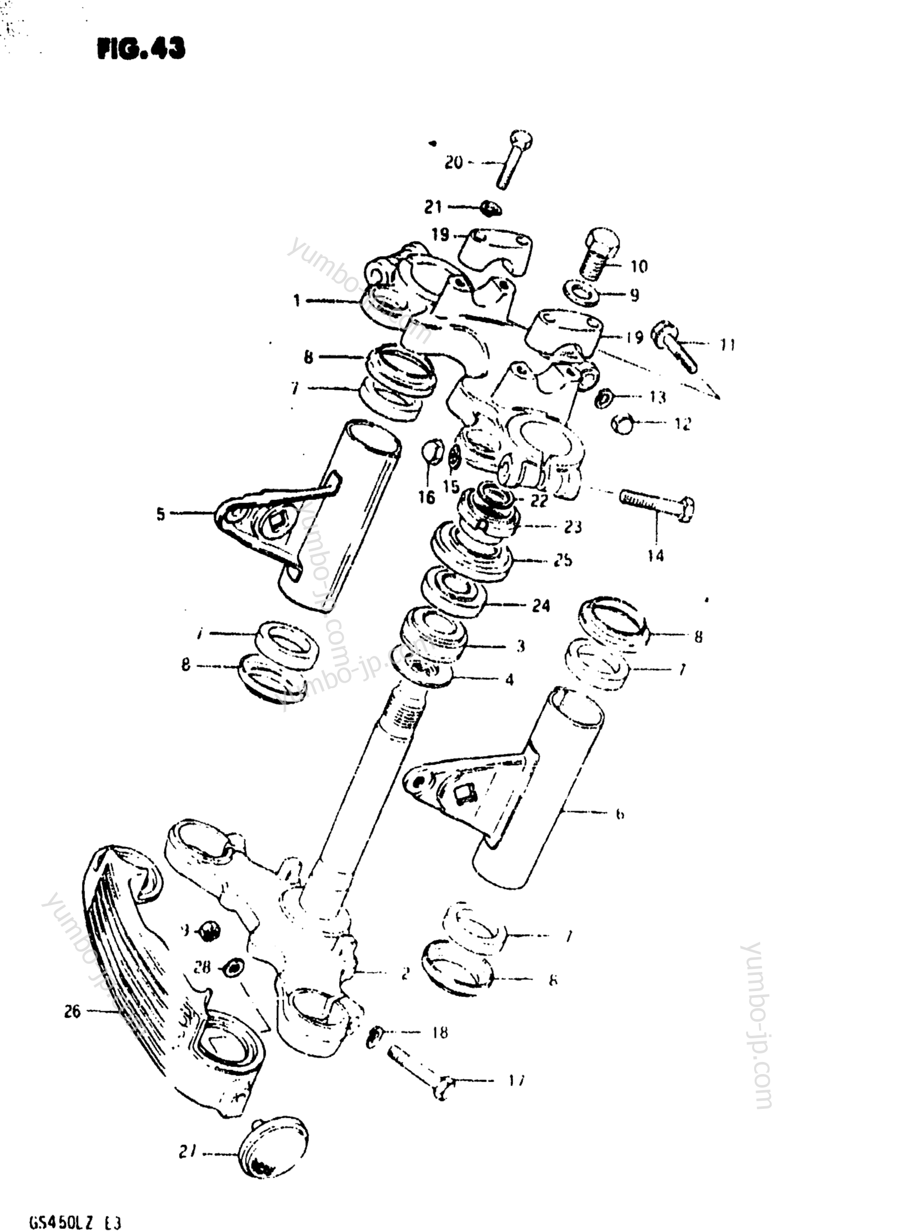 STEERING STEM (MODEL Z) для мотоциклов SUZUKI GS450L 1981 г.