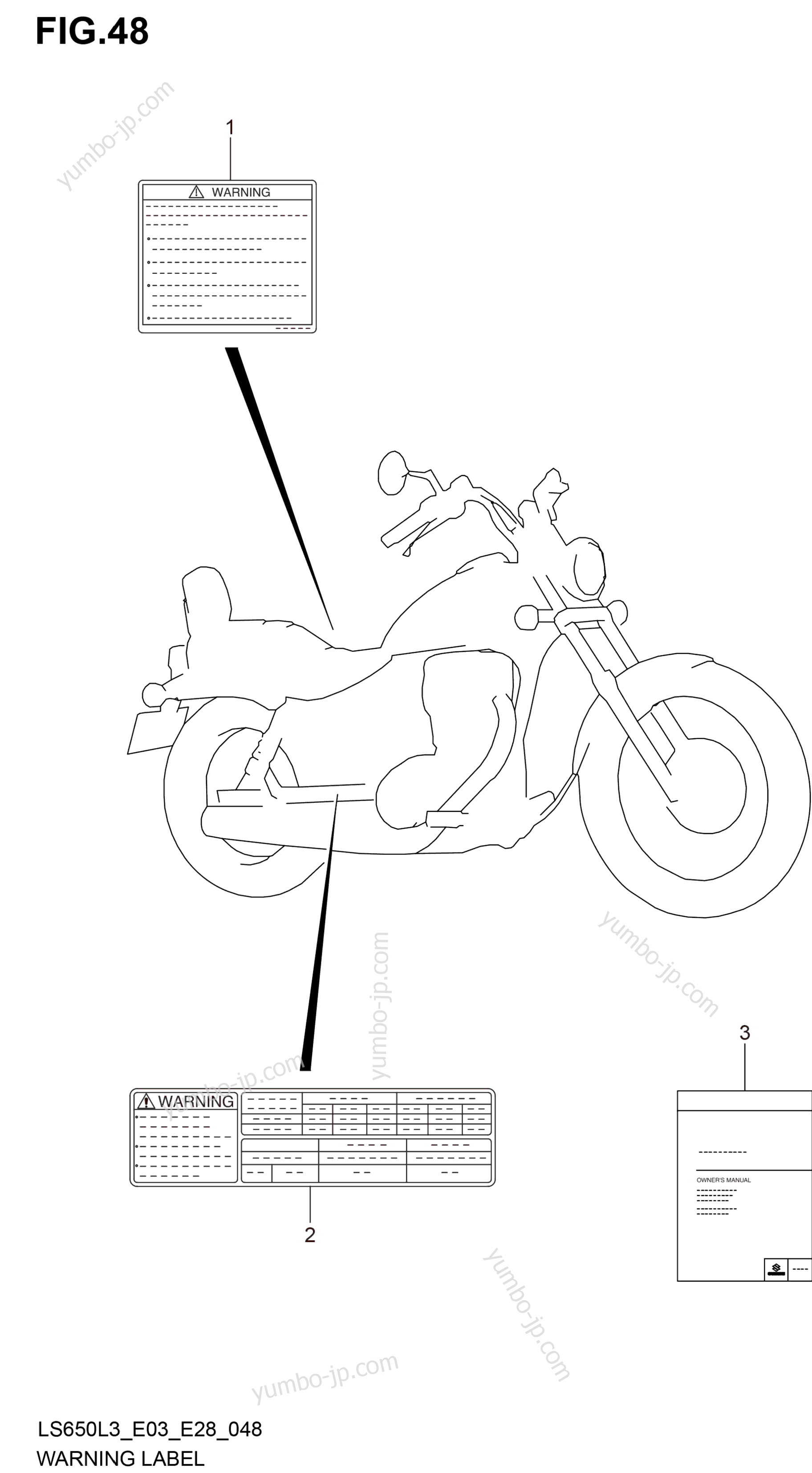 WARNING LABEL (LS650L3 E28) для мотоциклов SUZUKI LS650 2013 г.