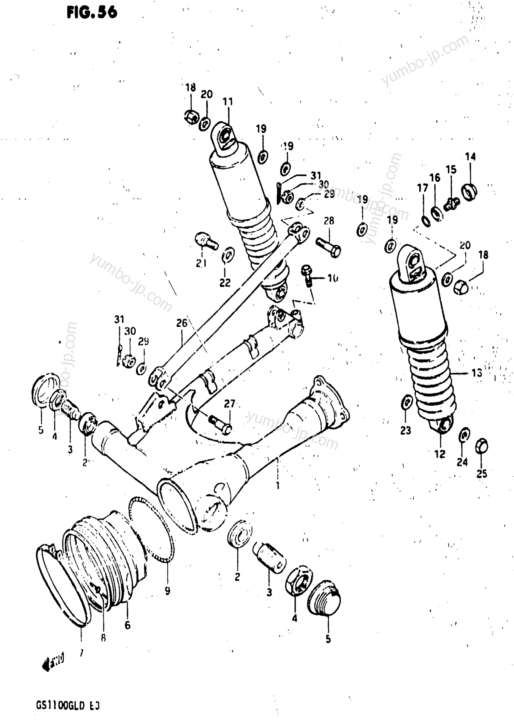 REAR SWINGING ARM (MODEL D) для мотоциклов SUZUKI GS1100GL 1982 г.