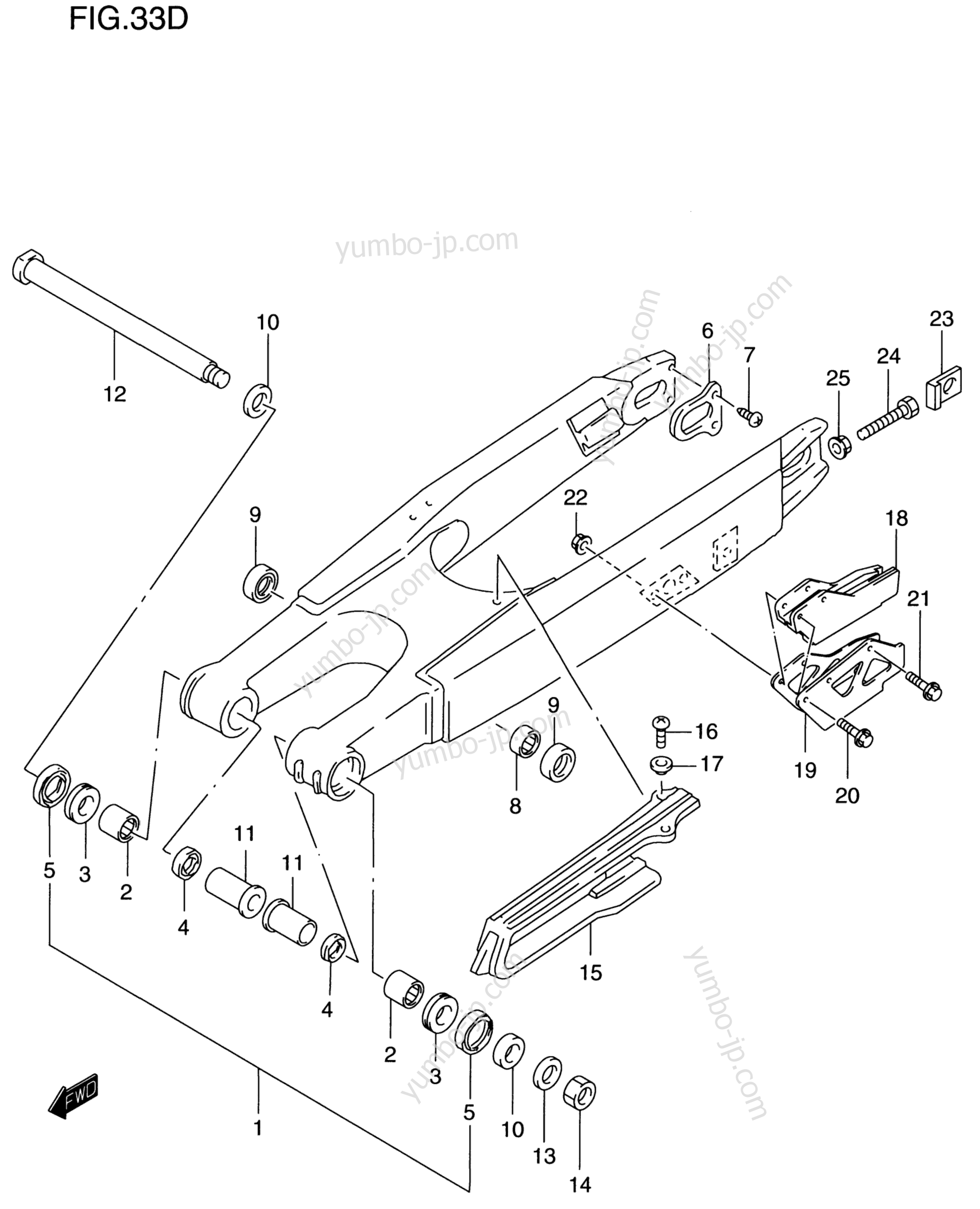 REAR SWINGING ARM (MODEL Y) for motorcycles SUZUKI RM125 1996 year