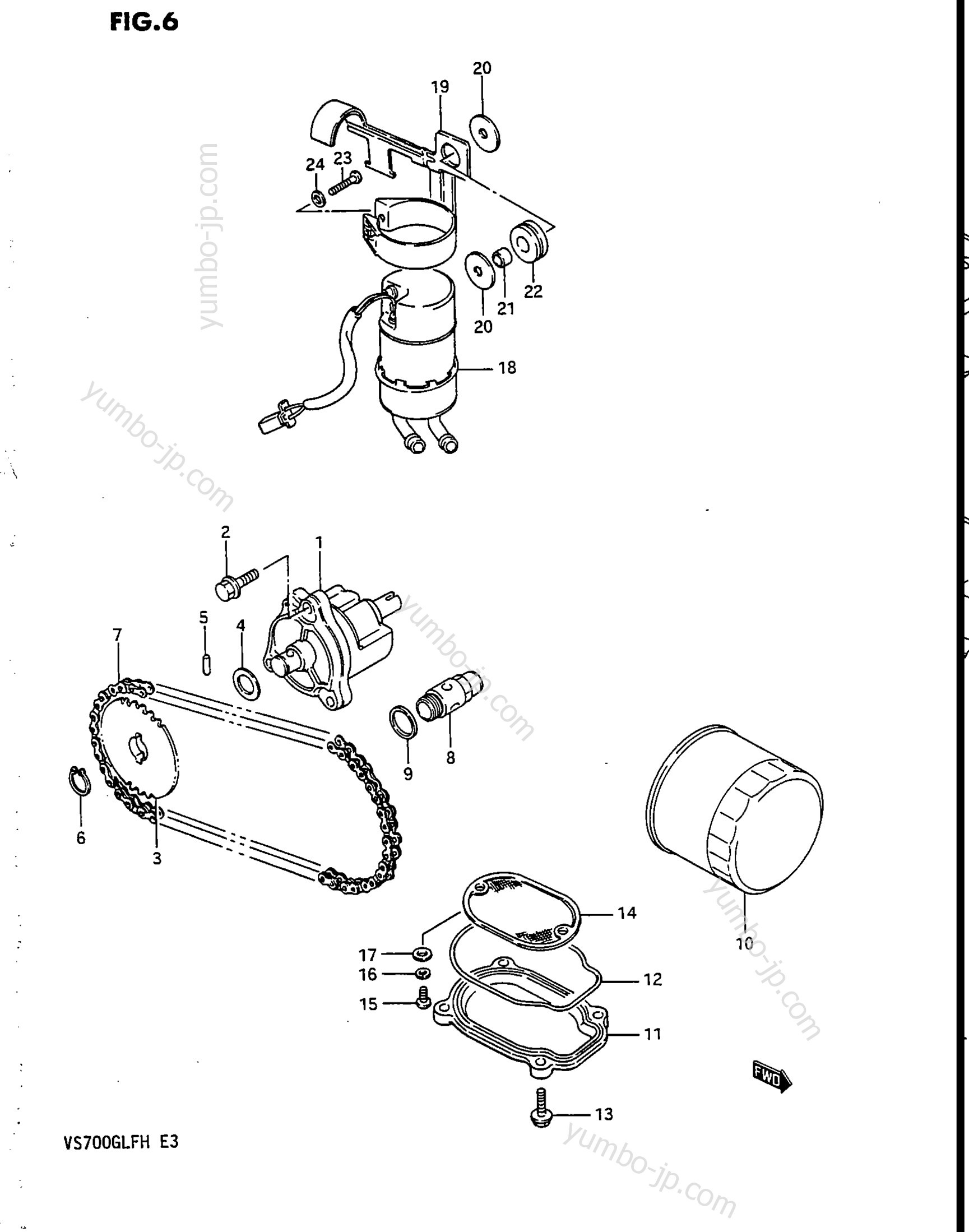 OIL PUMP - FUEL PUMP для мотоциклов SUZUKI Intruder (VS700GLF) 1986 г.