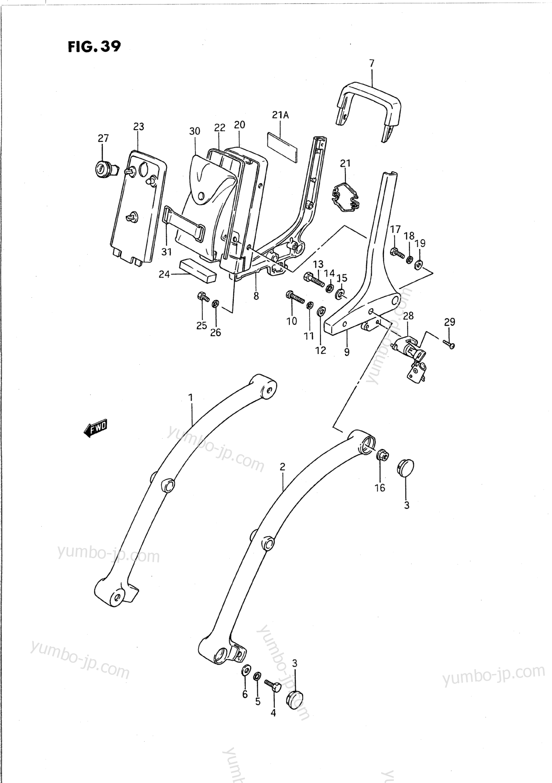 PILLION RIDER HANDLE для мотоциклов SUZUKI Intruder (VS1400GLP) 1990 г.