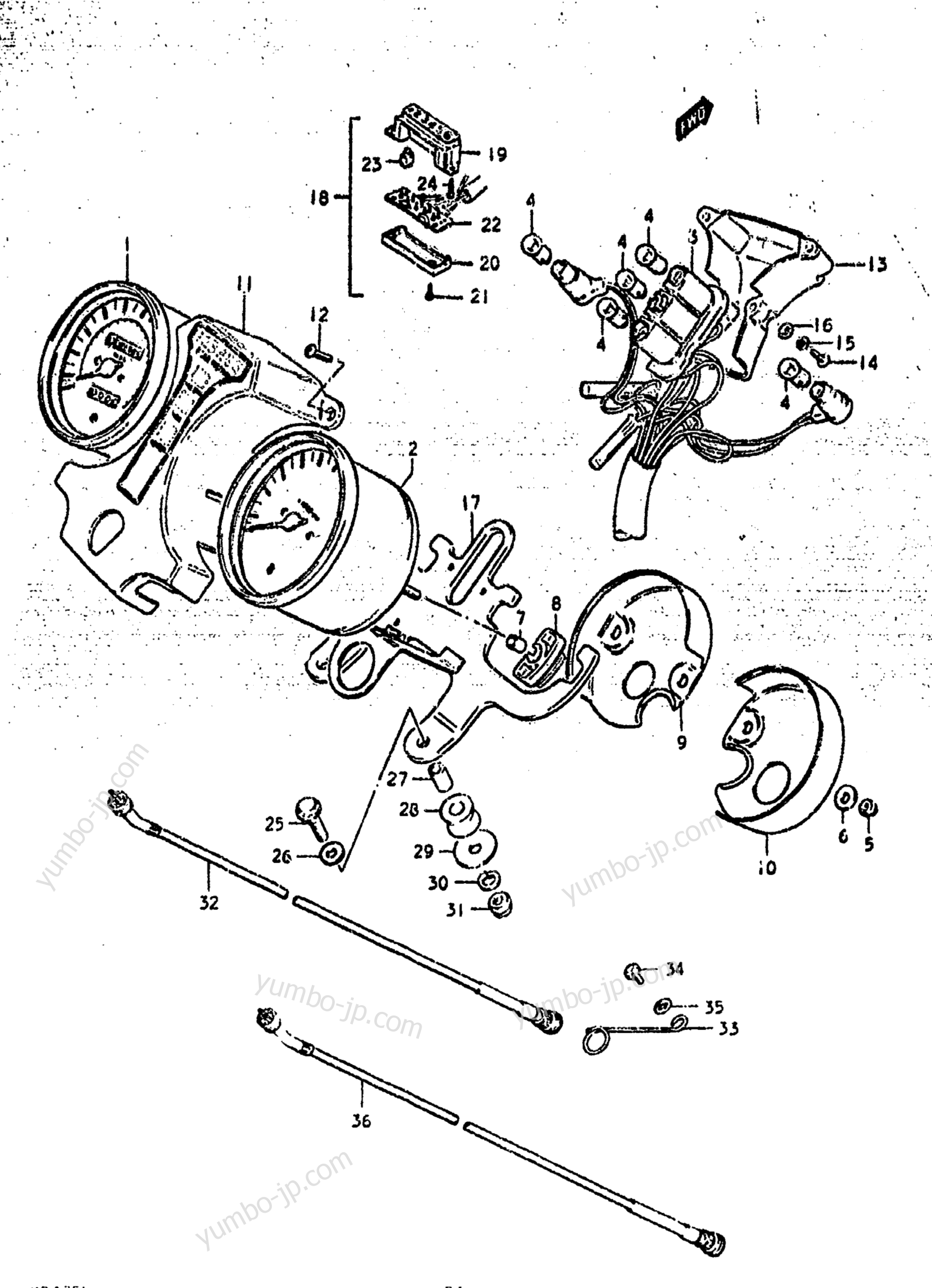 Speedometer - Tachometer for motorcycles SUZUKI GS425L 1979 year