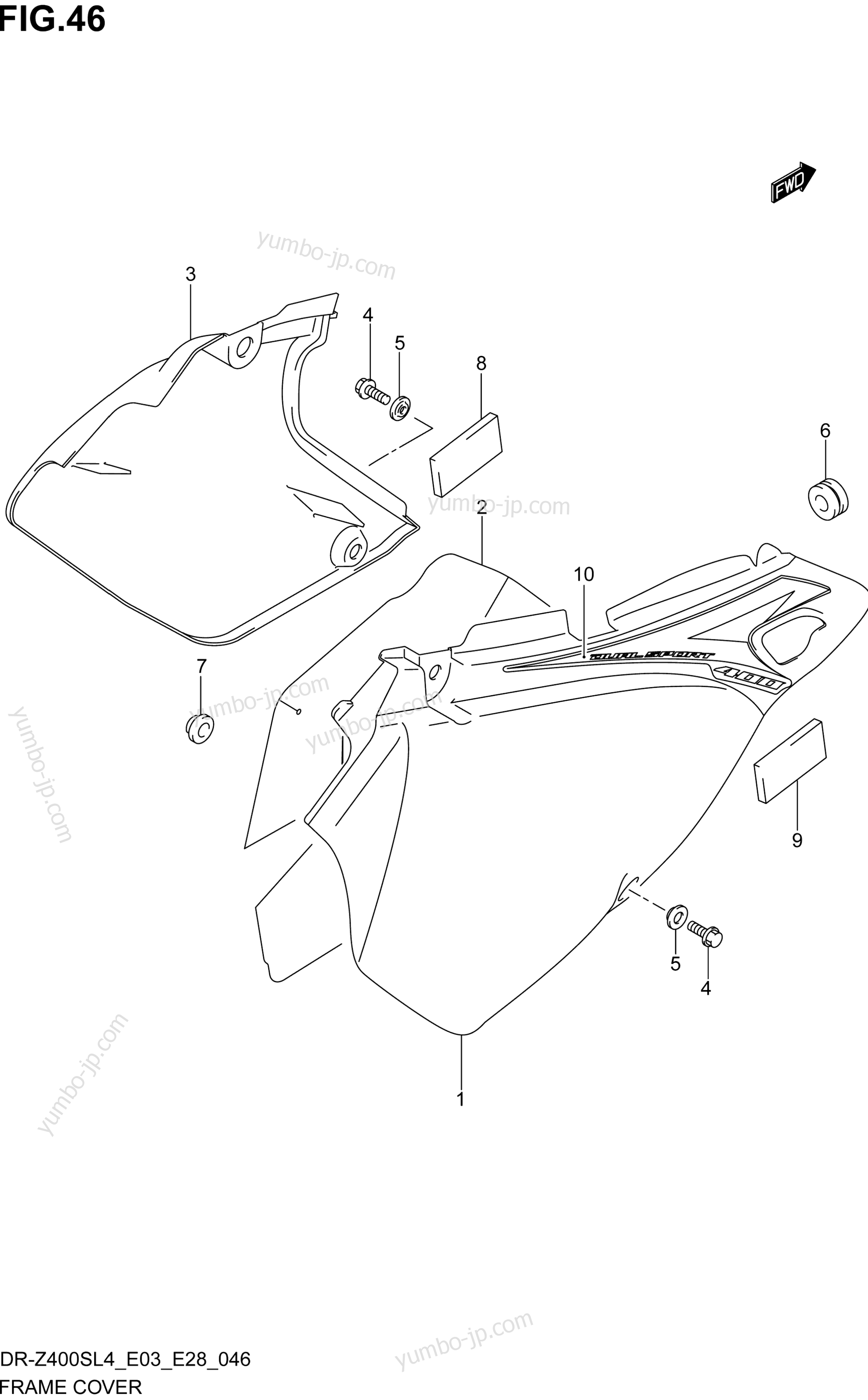 FRAME COVER (DR-Z400SL4 E03) для мотоциклов SUZUKI DR-Z400S 2014 г.