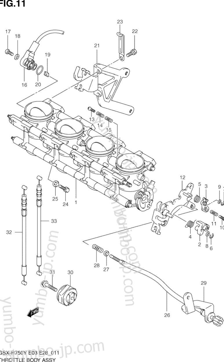 THROTTLE BODY (MODEL Y) для мотоциклов SUZUKI GSX-R750 2000 г.