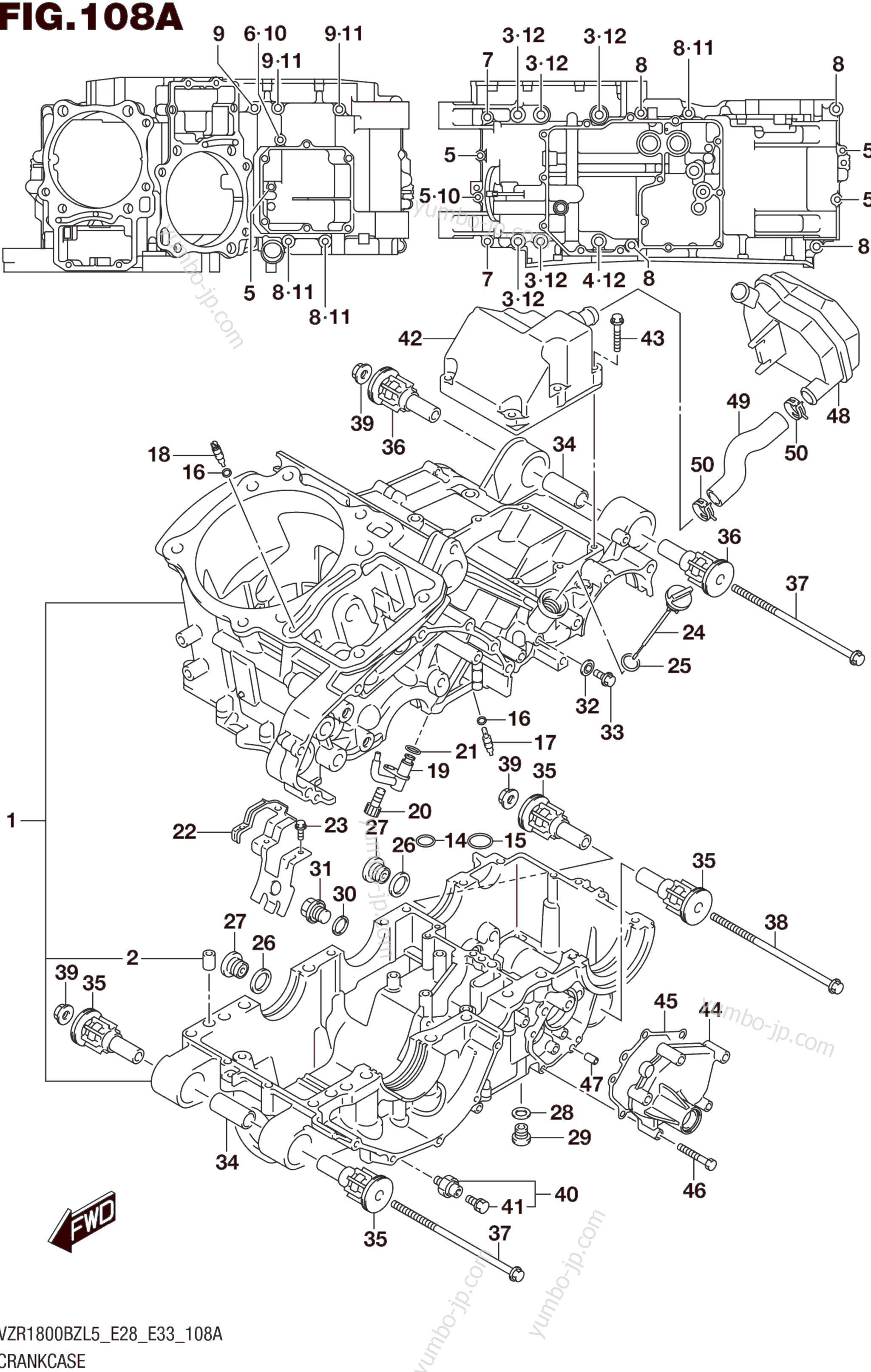 CRANKCASE for motorcycles SUZUKI VZR1800BZ 2015 year