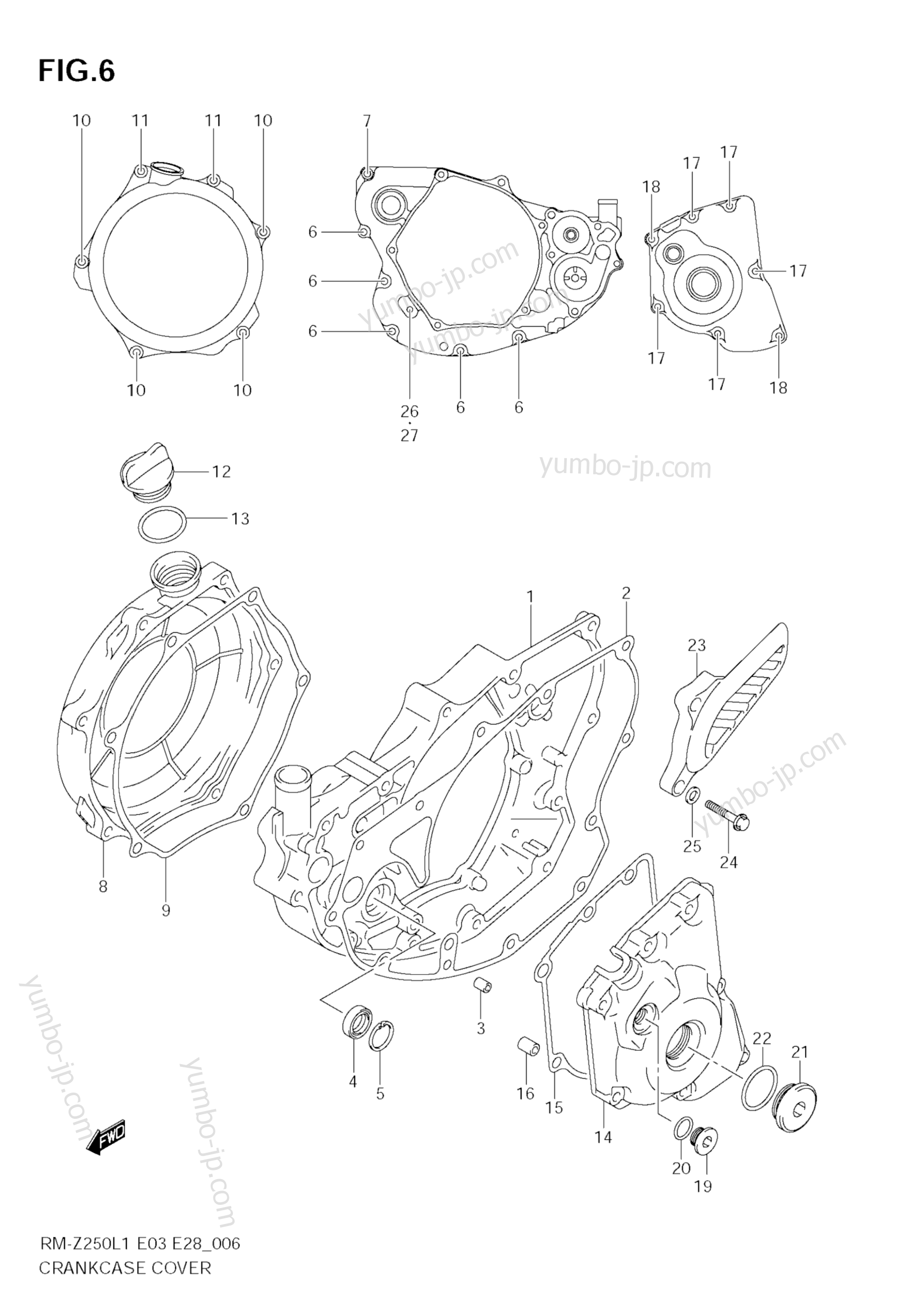 CRANKCASE COVER for motorcycles SUZUKI RM-Z250 2011 year