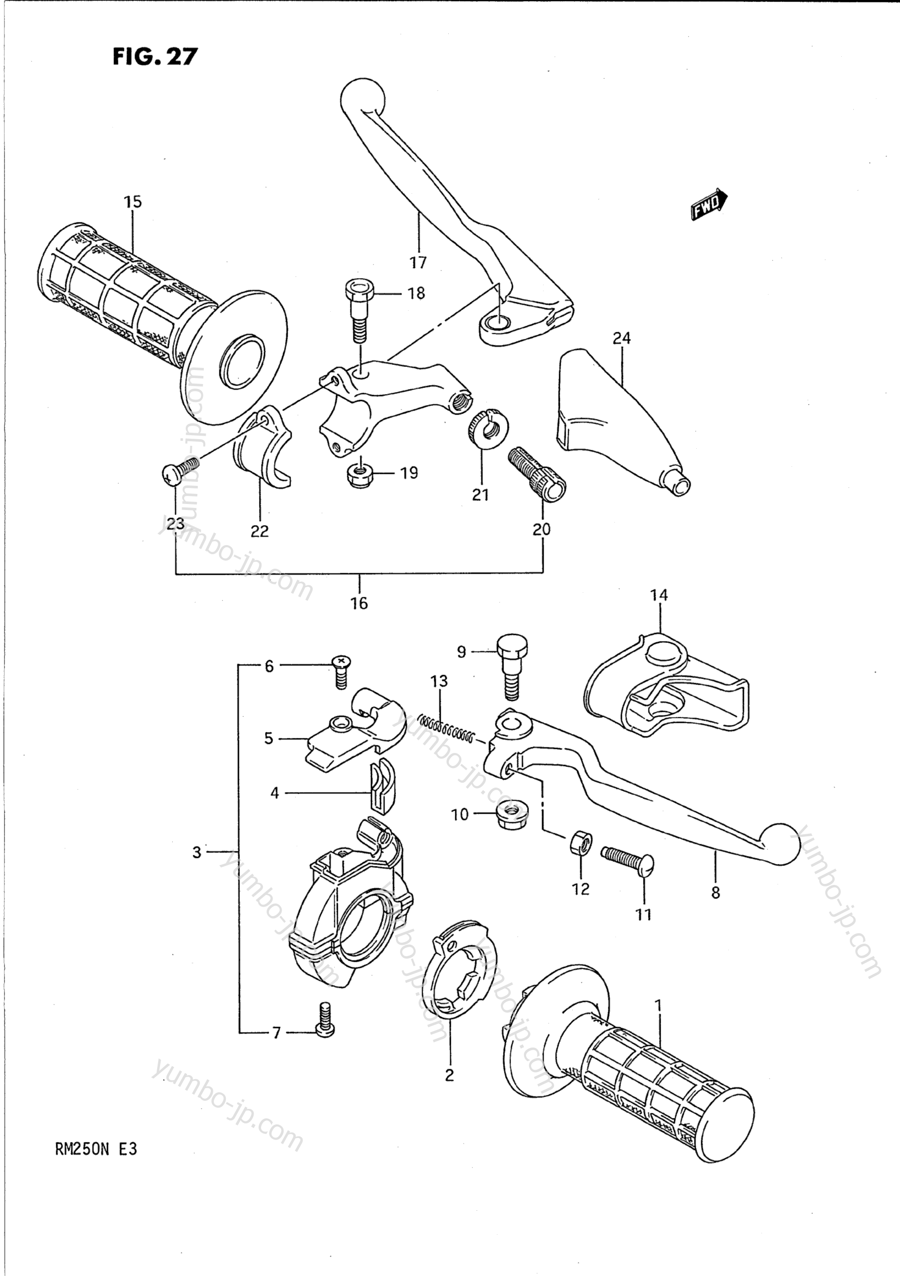 HANDLE SWITCH (MODEL K/L/M) для мотоциклов SUZUKI RM250 1990 г.