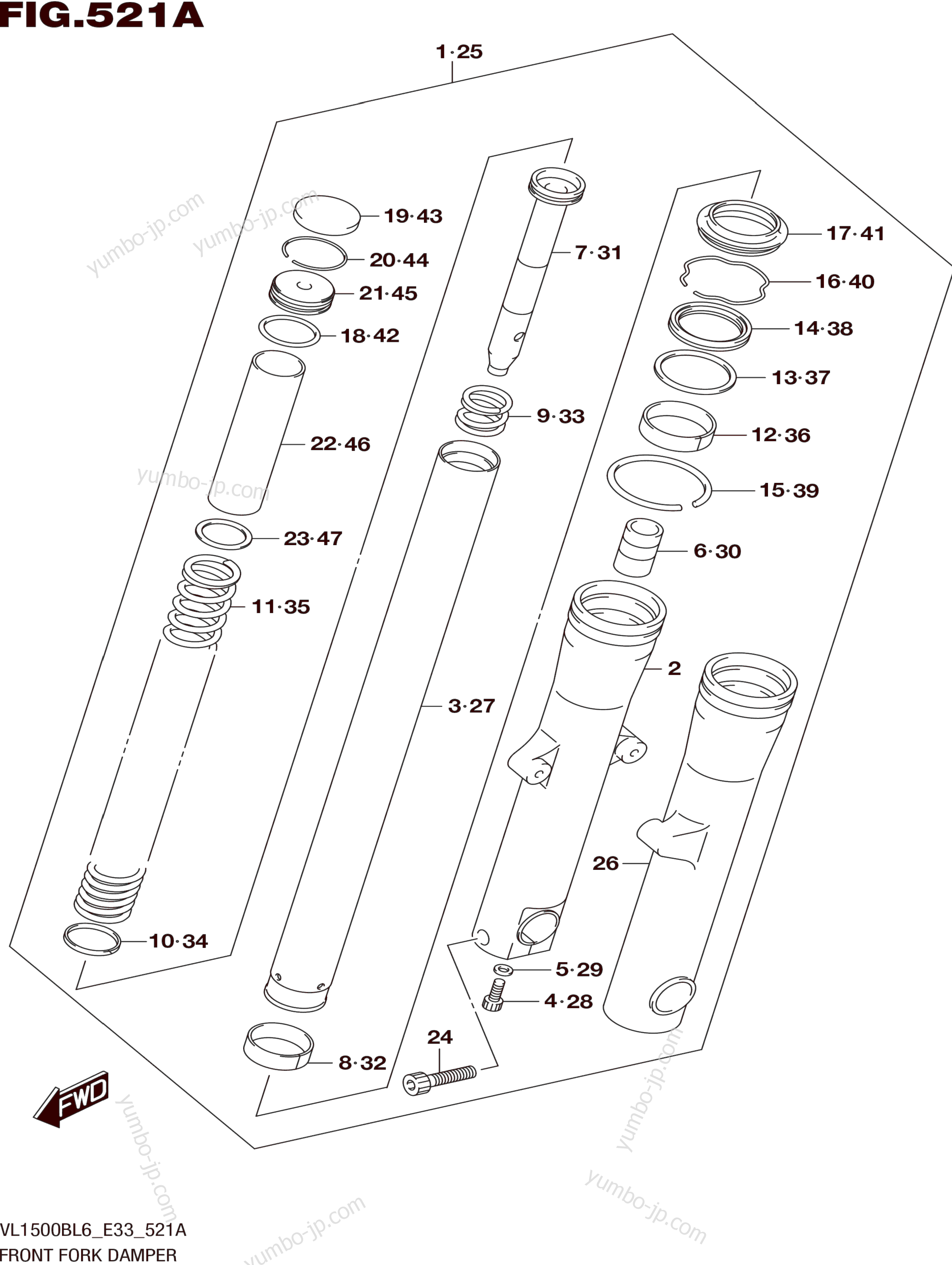 FRONT FORK DAMPER for motorcycles SUZUKI VL1500B 2016 year