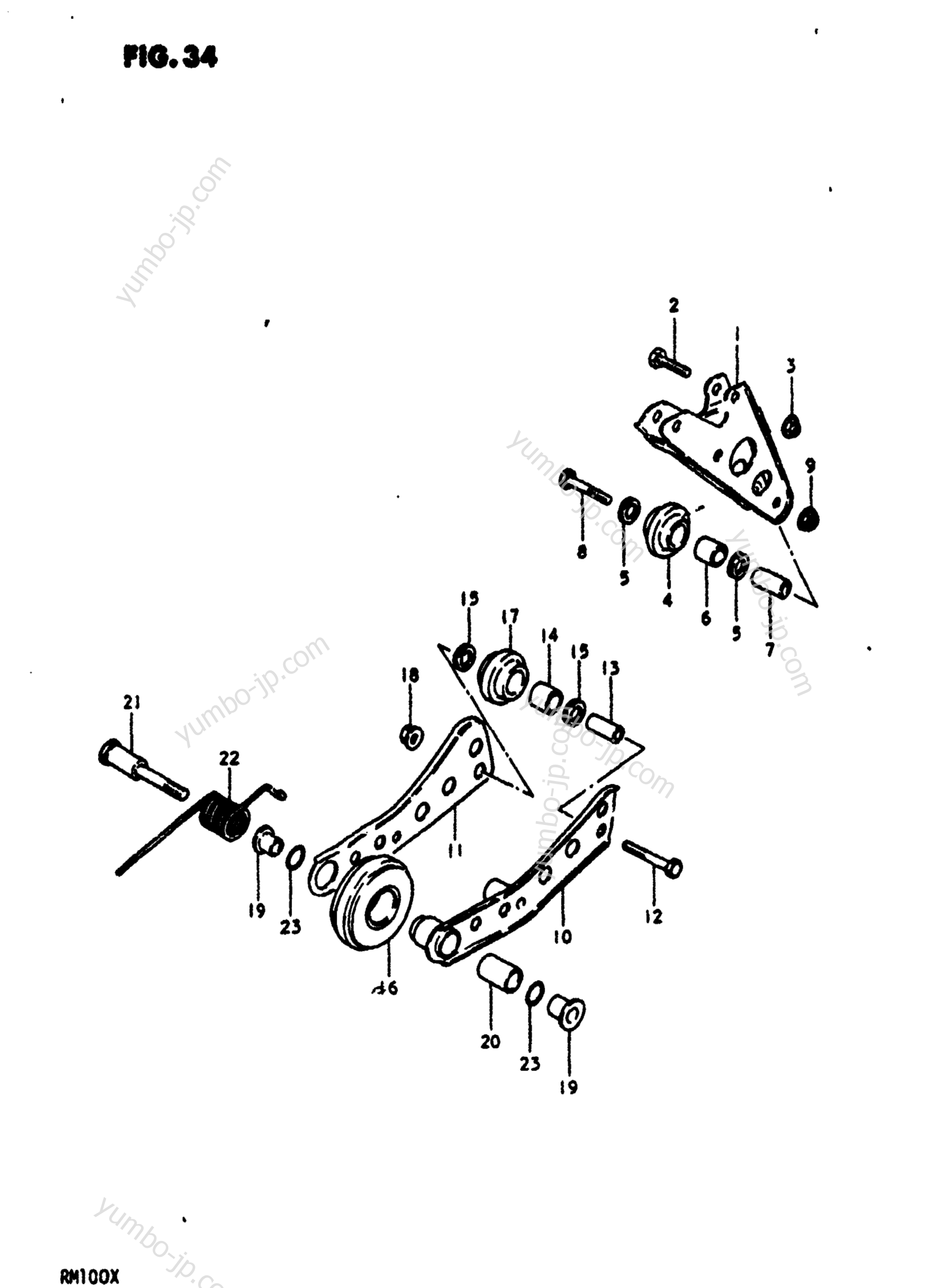 CHAIN GUIDE - TENSIONER (RM100N) for motorcycles SUZUKI RM100 1980 year
