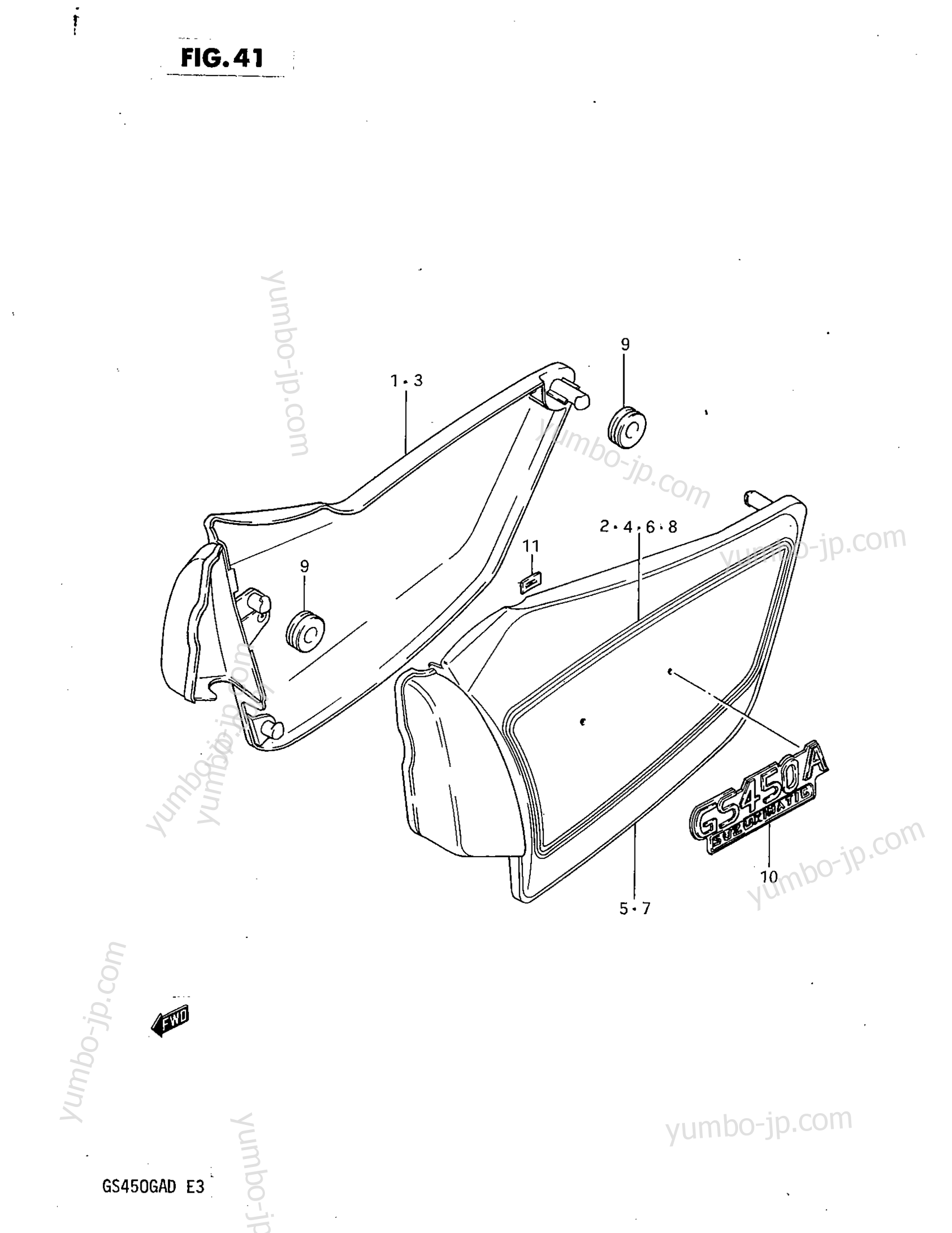 FRAME COVER (MODEL Z) для мотоциклов SUZUKI GS450GA 1982 г.