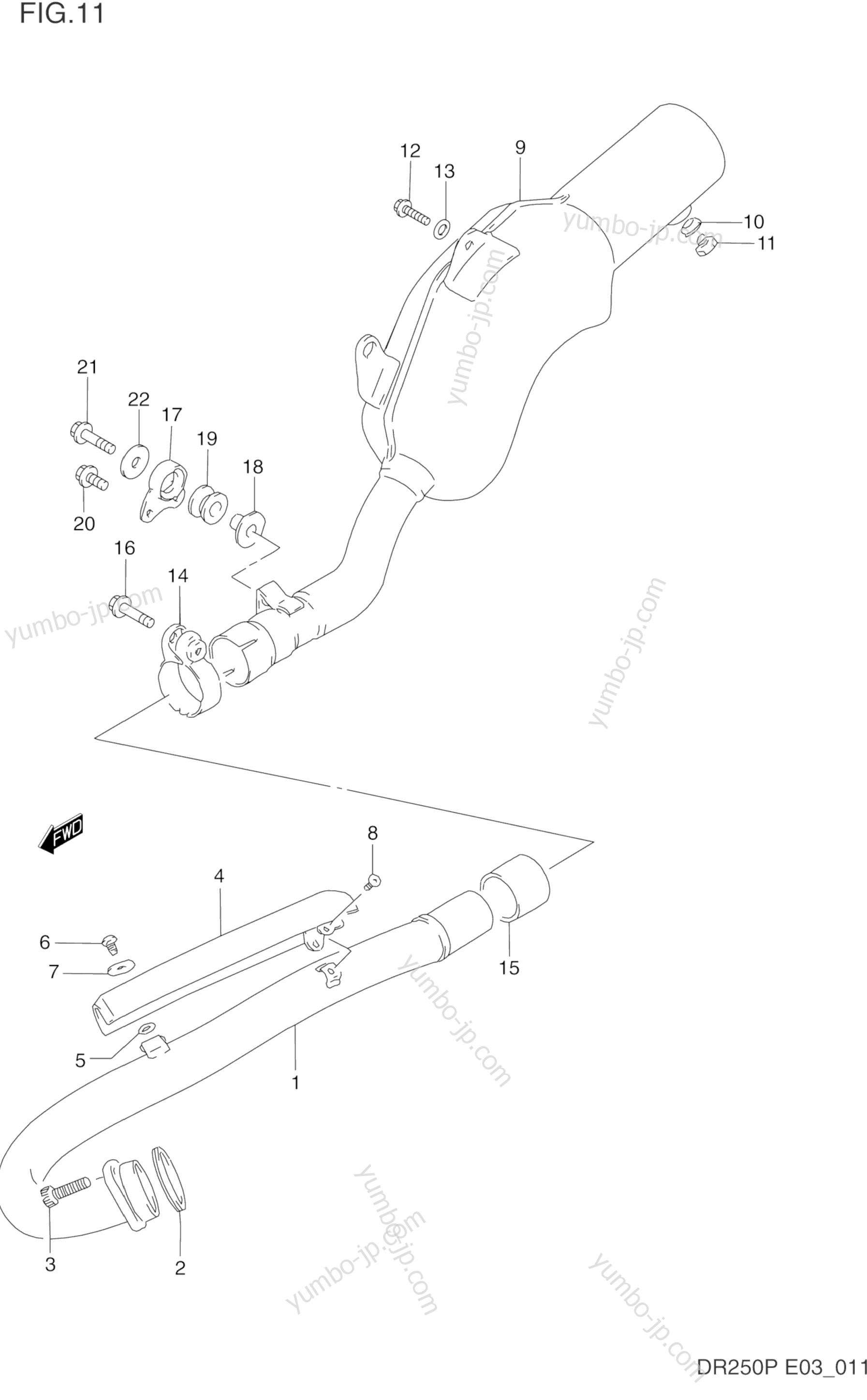 MUFFLER for motorcycles SUZUKI DR250 1993 year