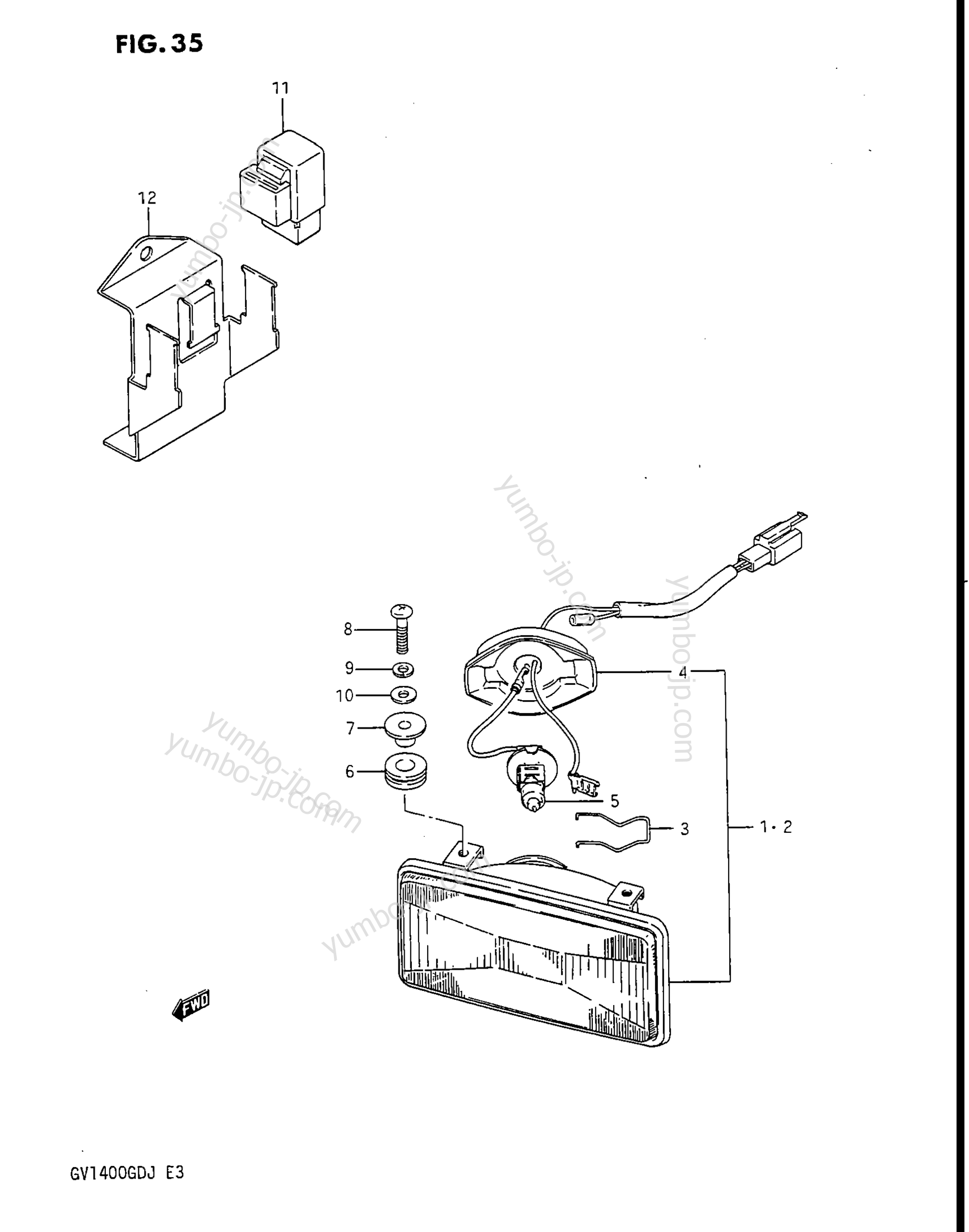 CORNERING LAMP (GV1400GCG/GCH) для мотоциклов SUZUKI Cavalcade (GV1400GD) 1988 г.