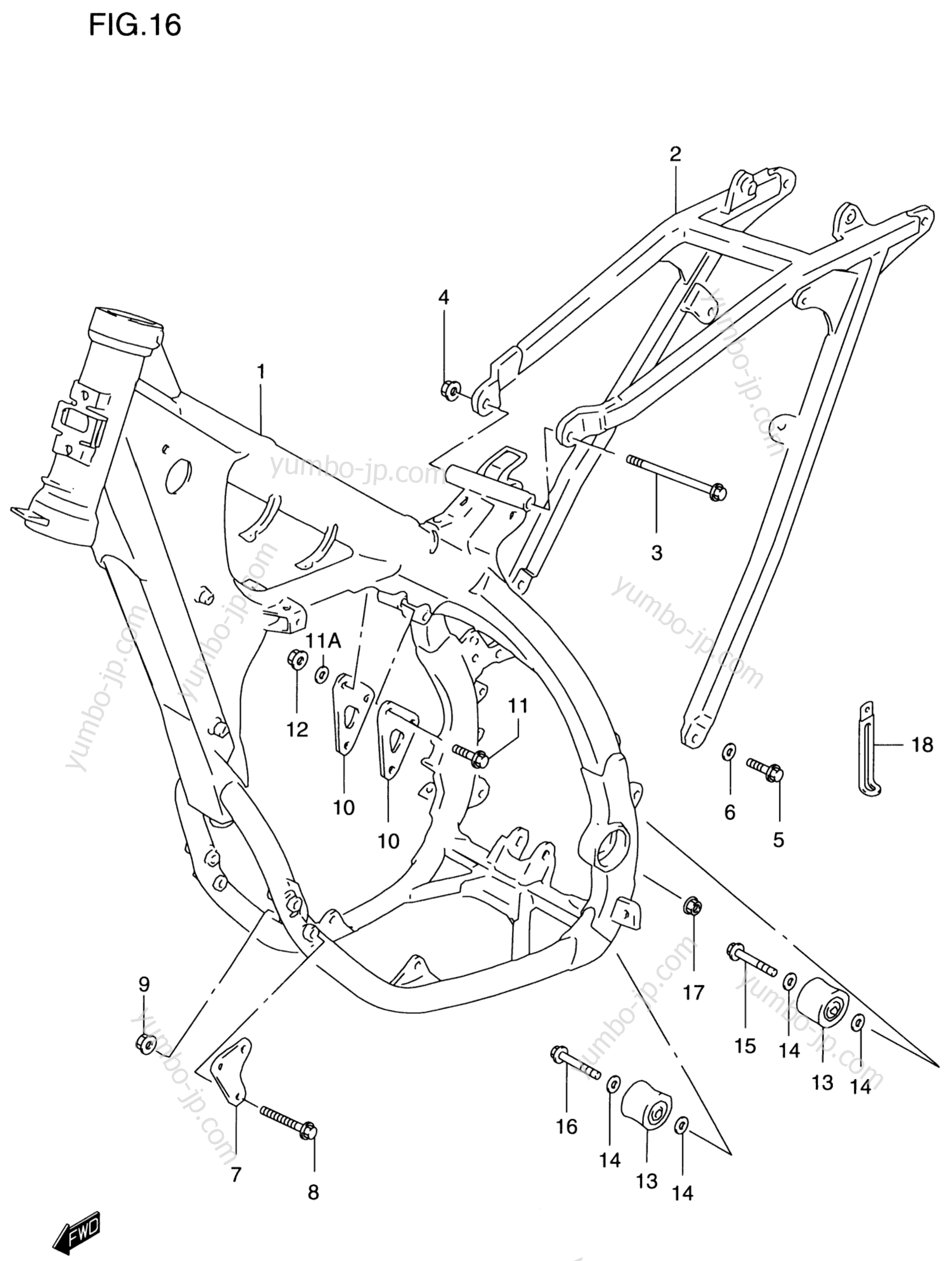 FRAME for motorcycles SUZUKI RM250 1998 year