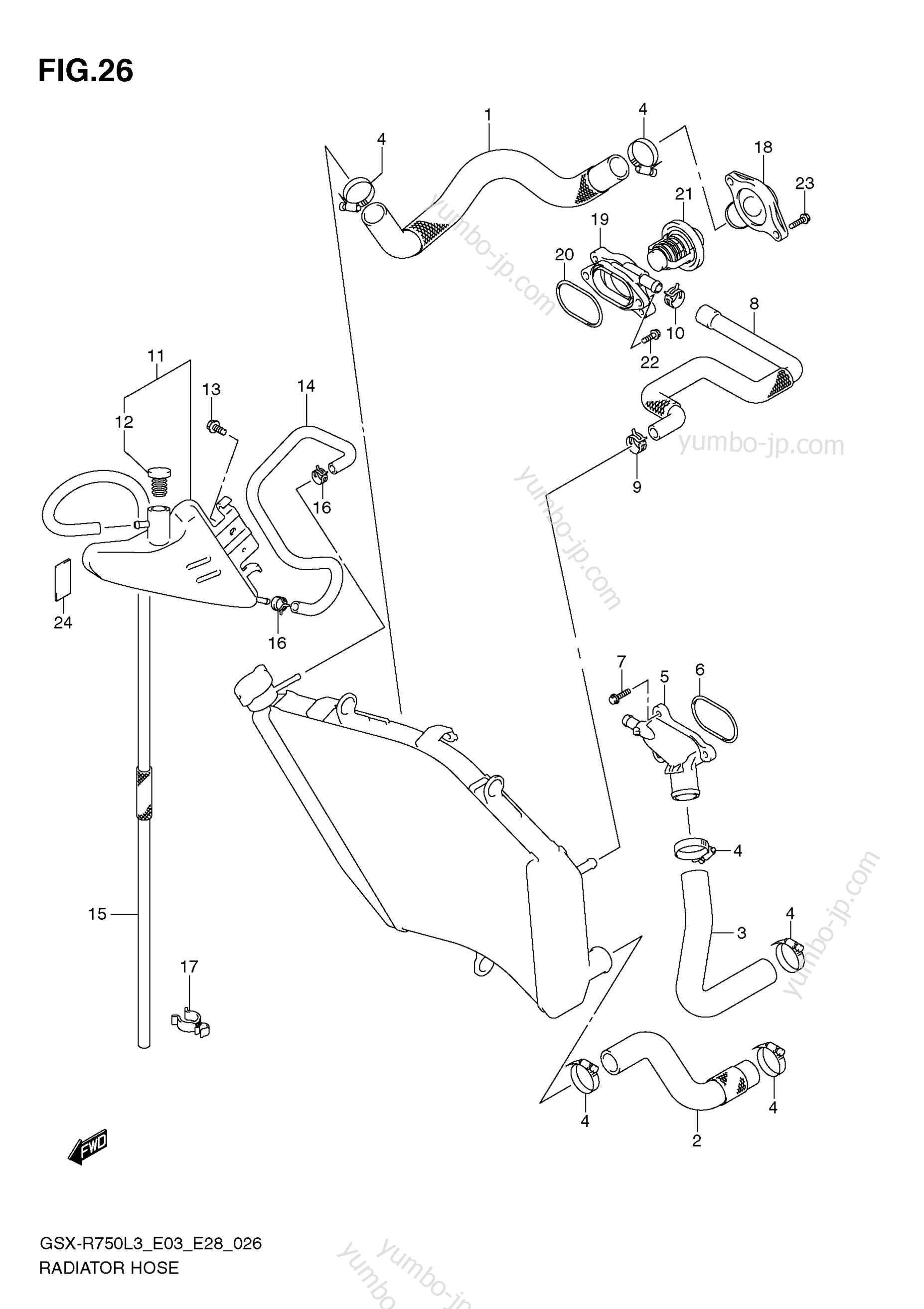 RADIATOR HOSE for motorcycles SUZUKI GSX-R750 2013 year