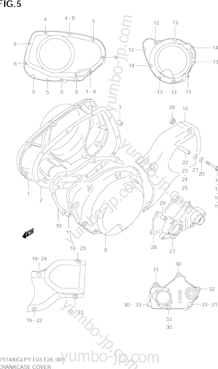 Крышка картера для мотоциклов SUZUKI Intruder (VS1400GLP) 1998 г.