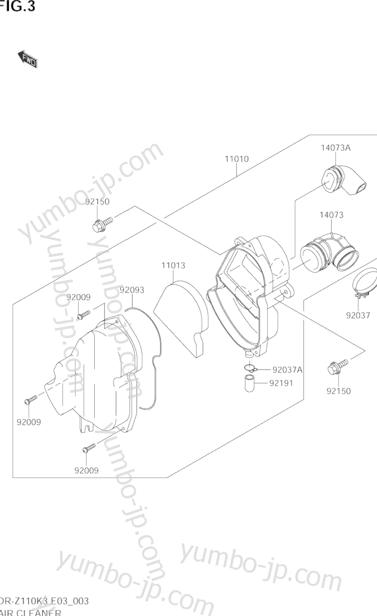 AIR CLEANER for motorcycles SUZUKI DR-Z110 2005 year