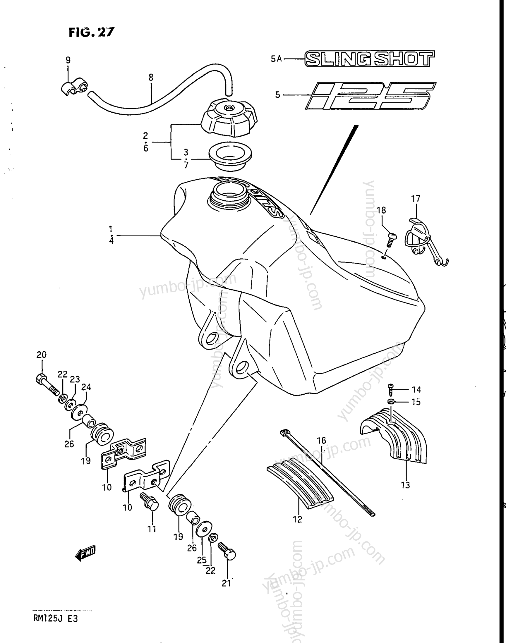 Топливный бак для мотоциклов SUZUKI RM125 1988 г.