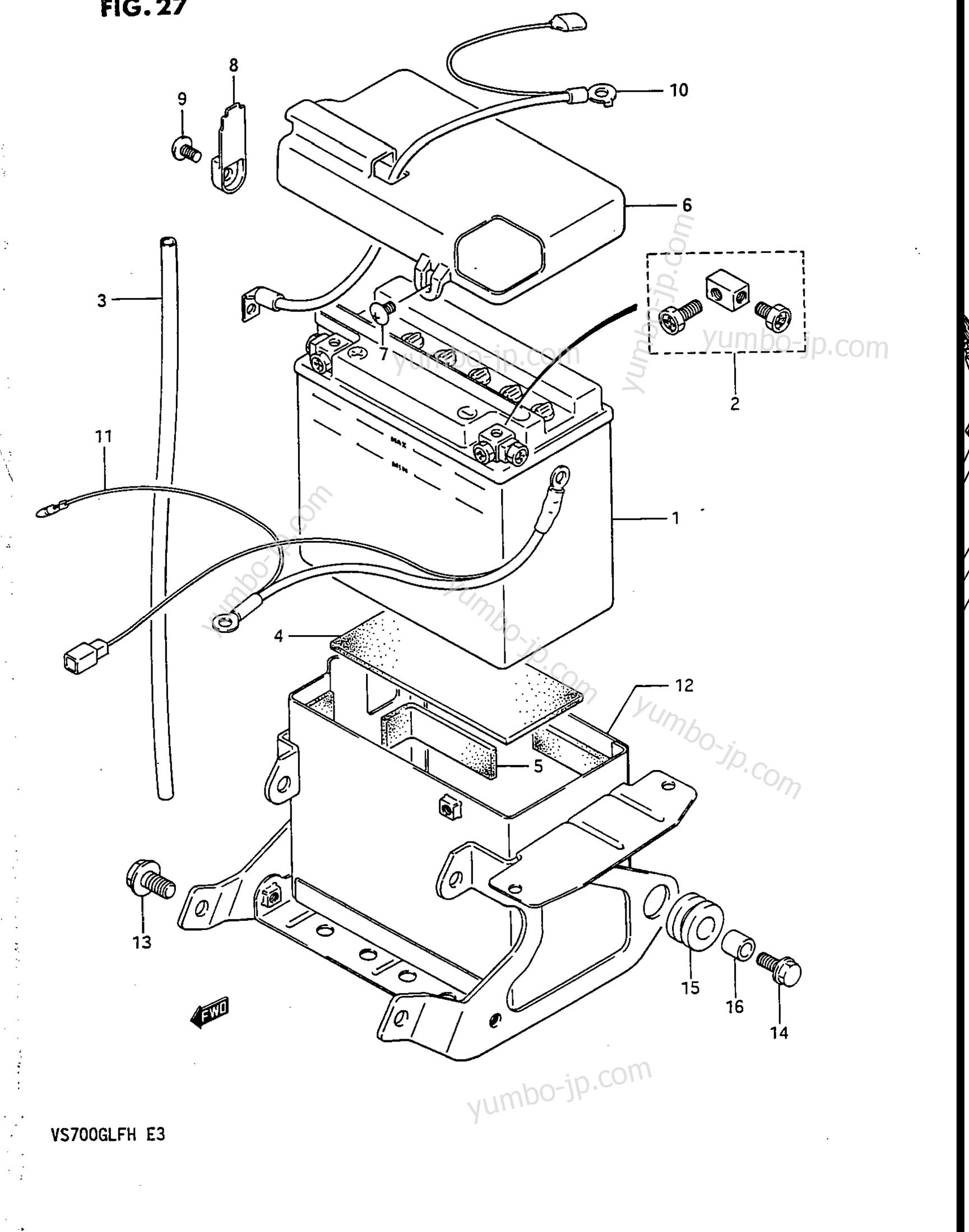 BATTERY (MODEL G F.NO.111194~ for motorcycles SUZUKI Intruder (VS700GLF) 1986 year