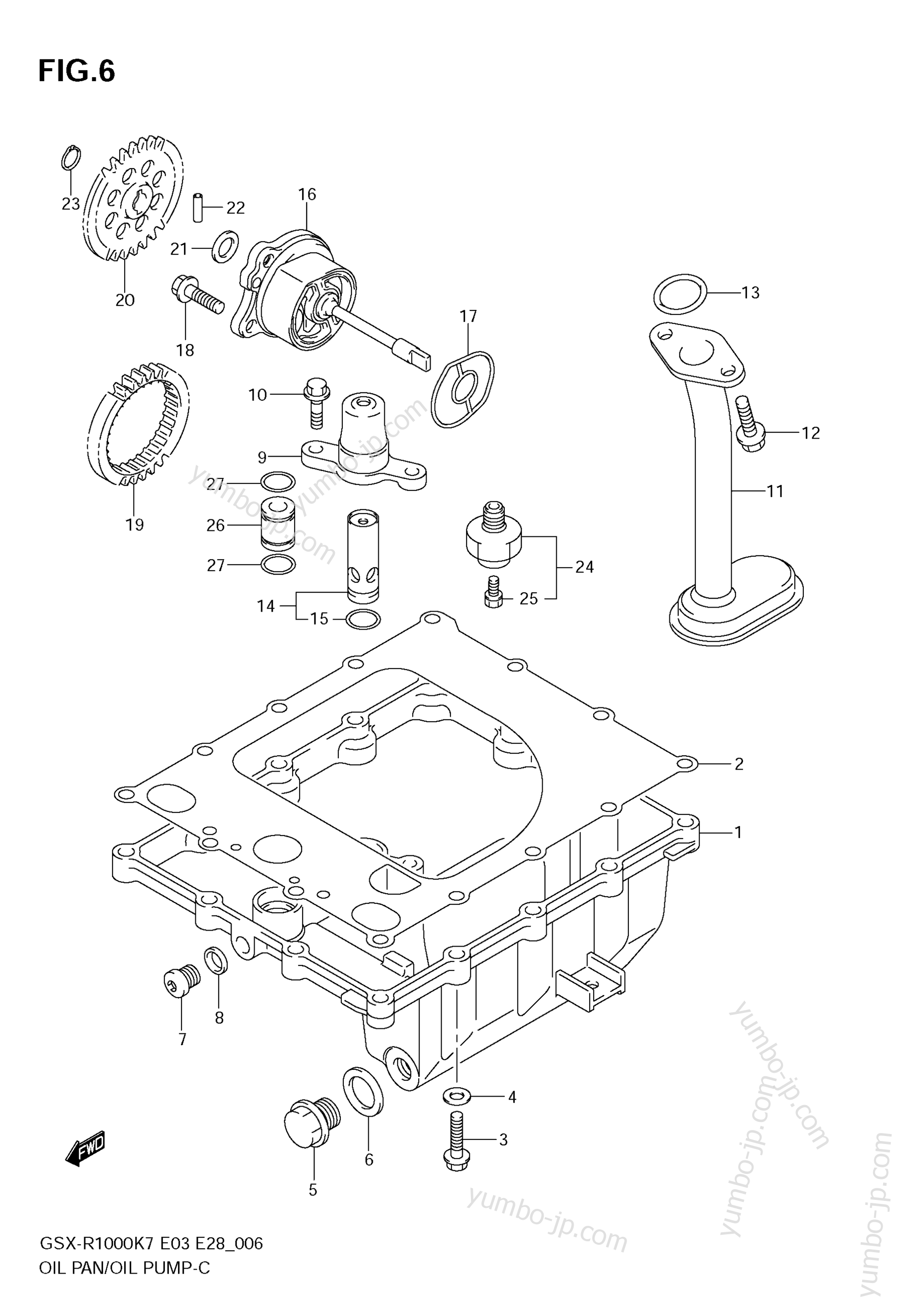 OIL PAN - OIL PUMP for motorcycles SUZUKI GSX-R1000 2008 year