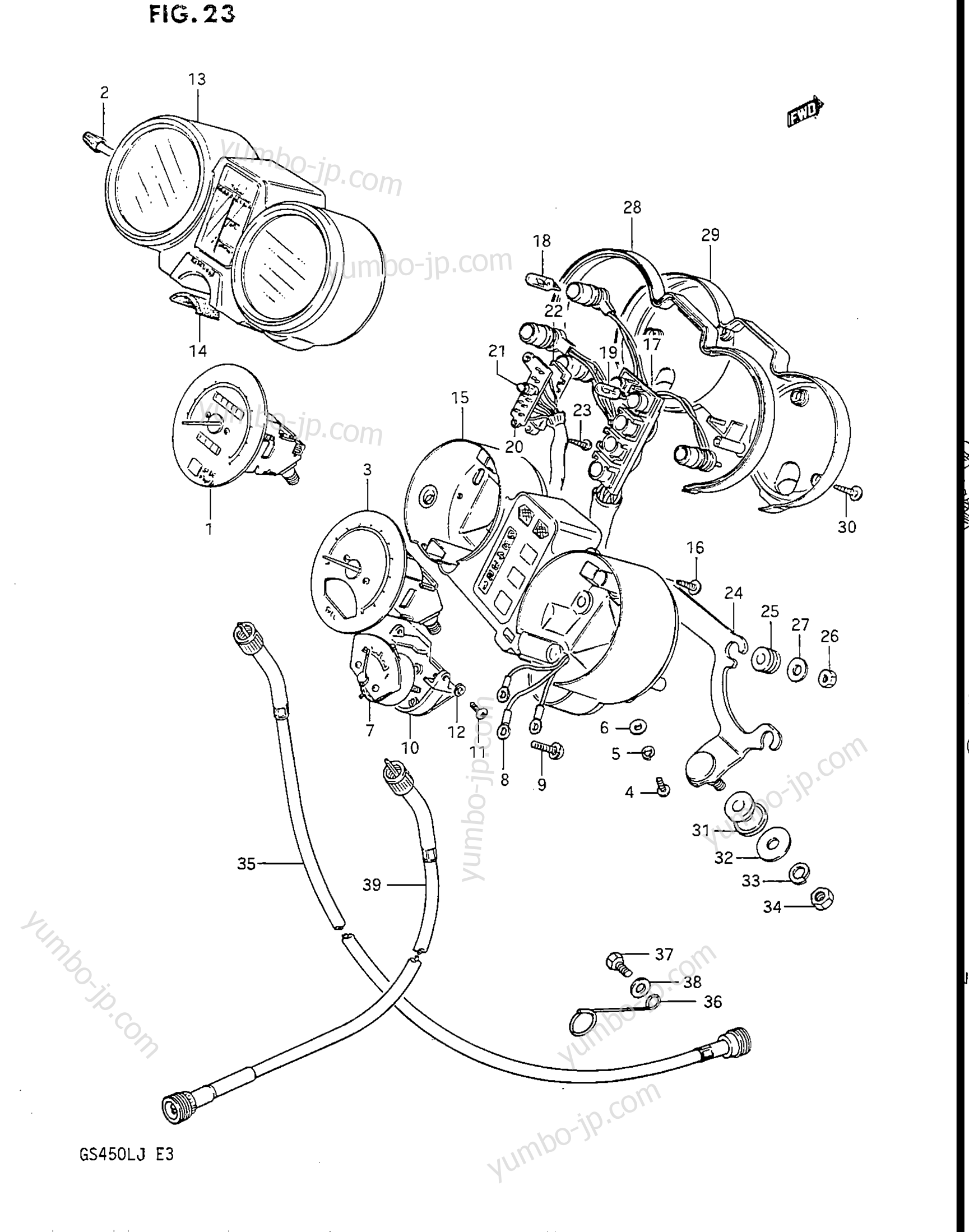 Speedometer - Tachometer for motorcycles SUZUKI GS450L 1985 year