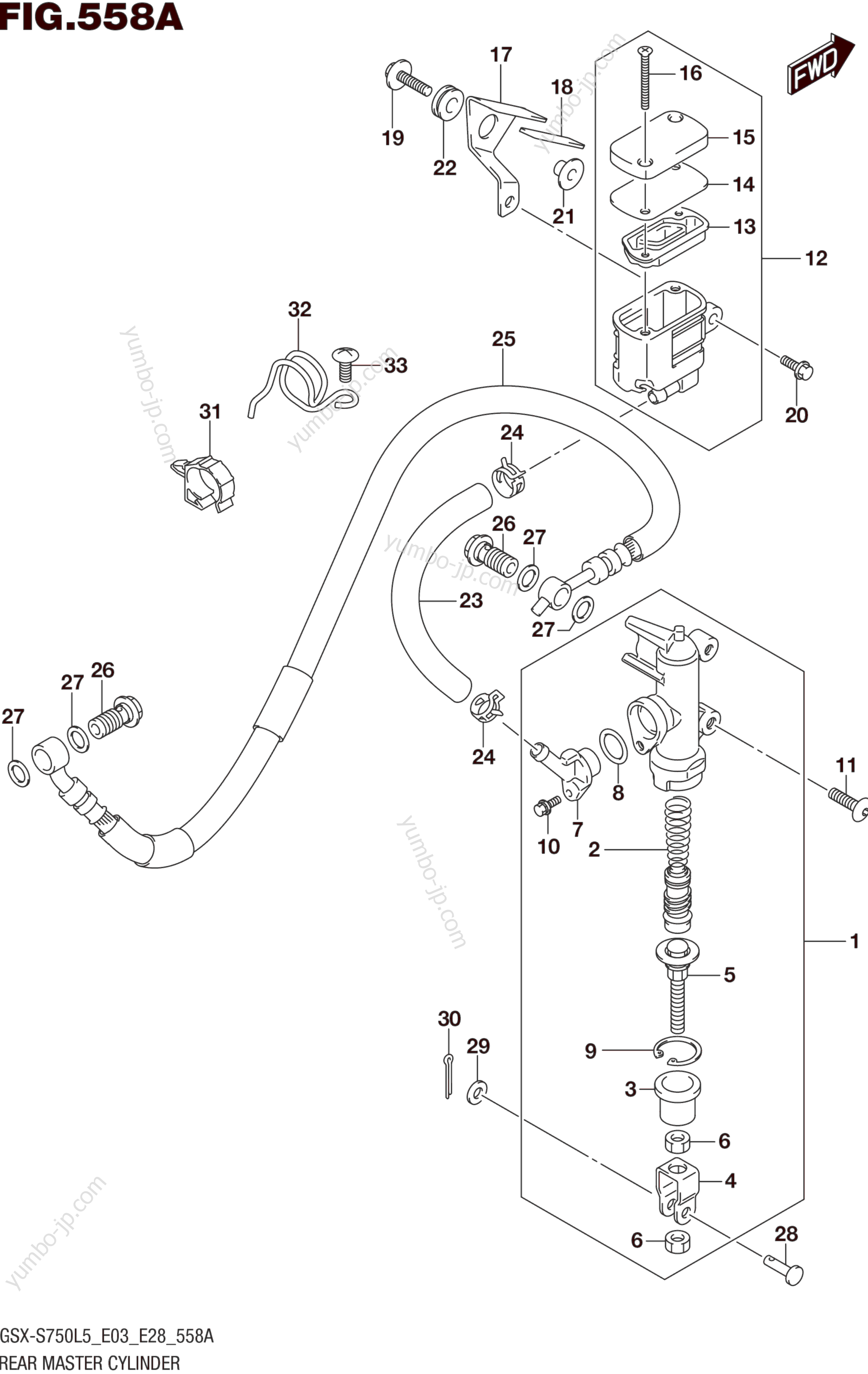 REAR MASTER CYLINDER (GSX-S750L5 E03) для мотоциклов SUZUKI GSX-S750 2015 г.