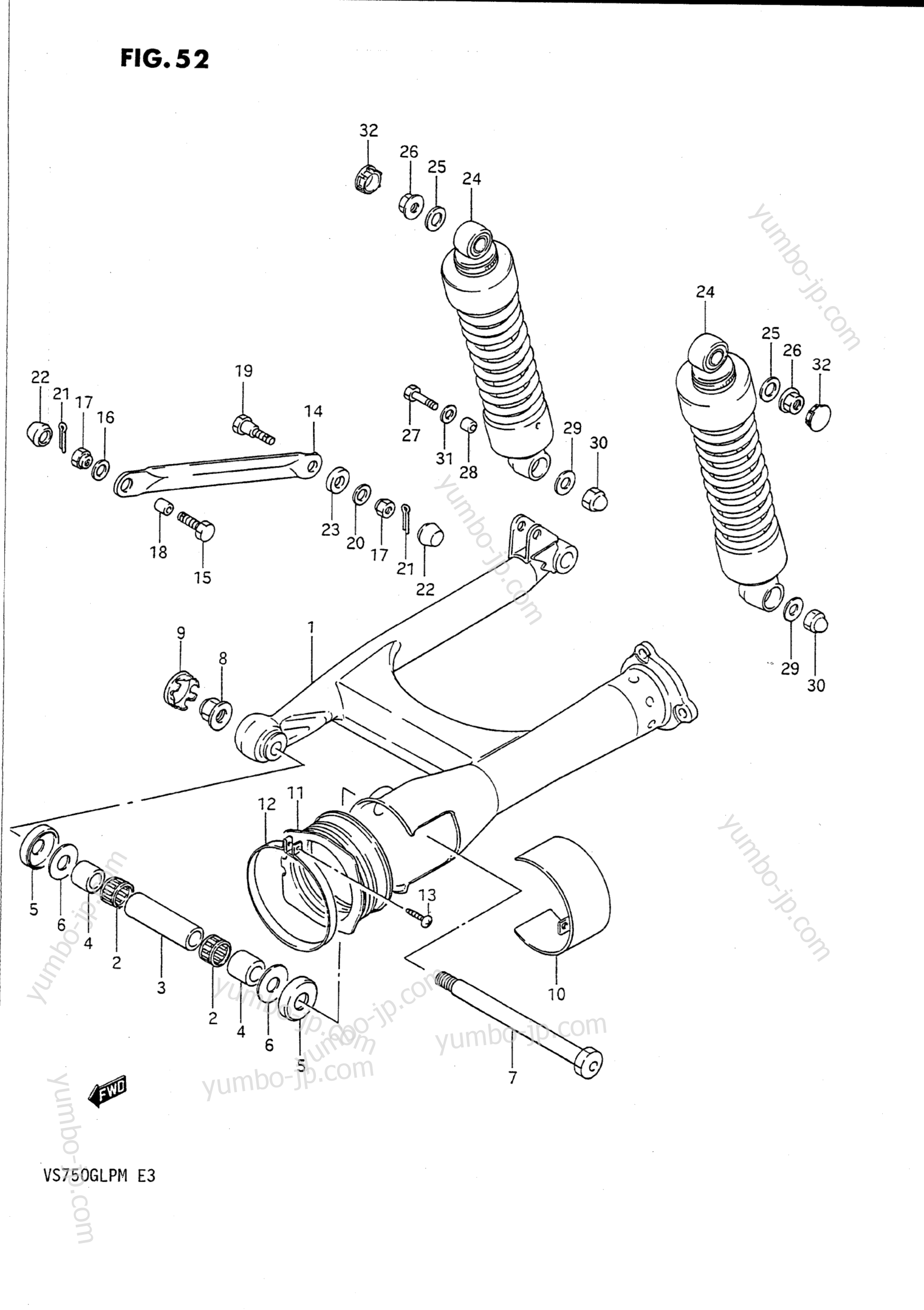 REAR SWINGING ARM для мотоциклов SUZUKI Intruder (VS750GLP) 1988 г.