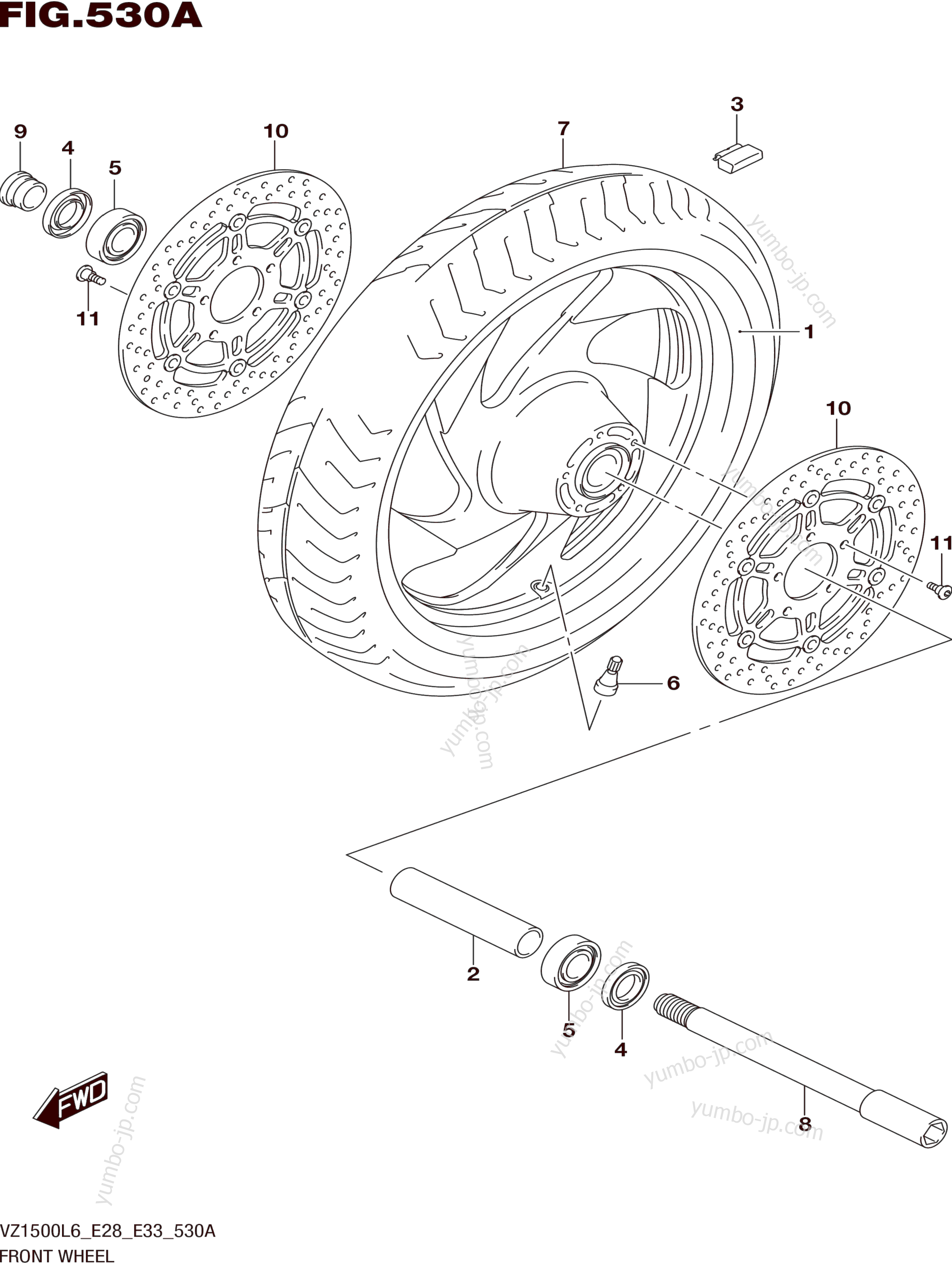 FRONT WHEEL for motorcycles SUZUKI VZ1500 2016 year